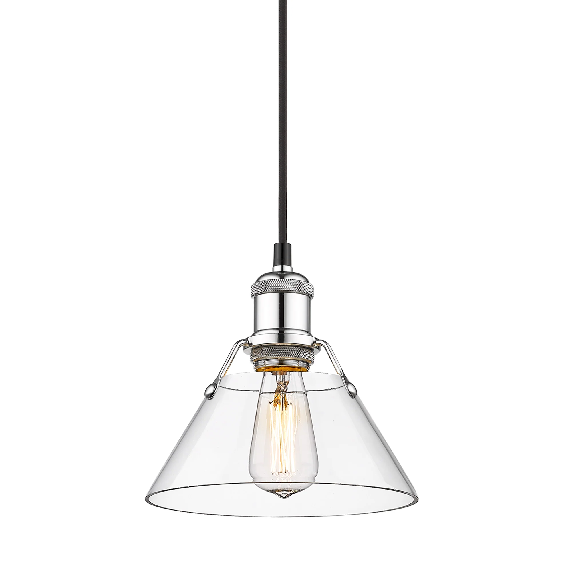Orwell 1-light 8in Pendant in Chrome and Clear Glass - Image 3
