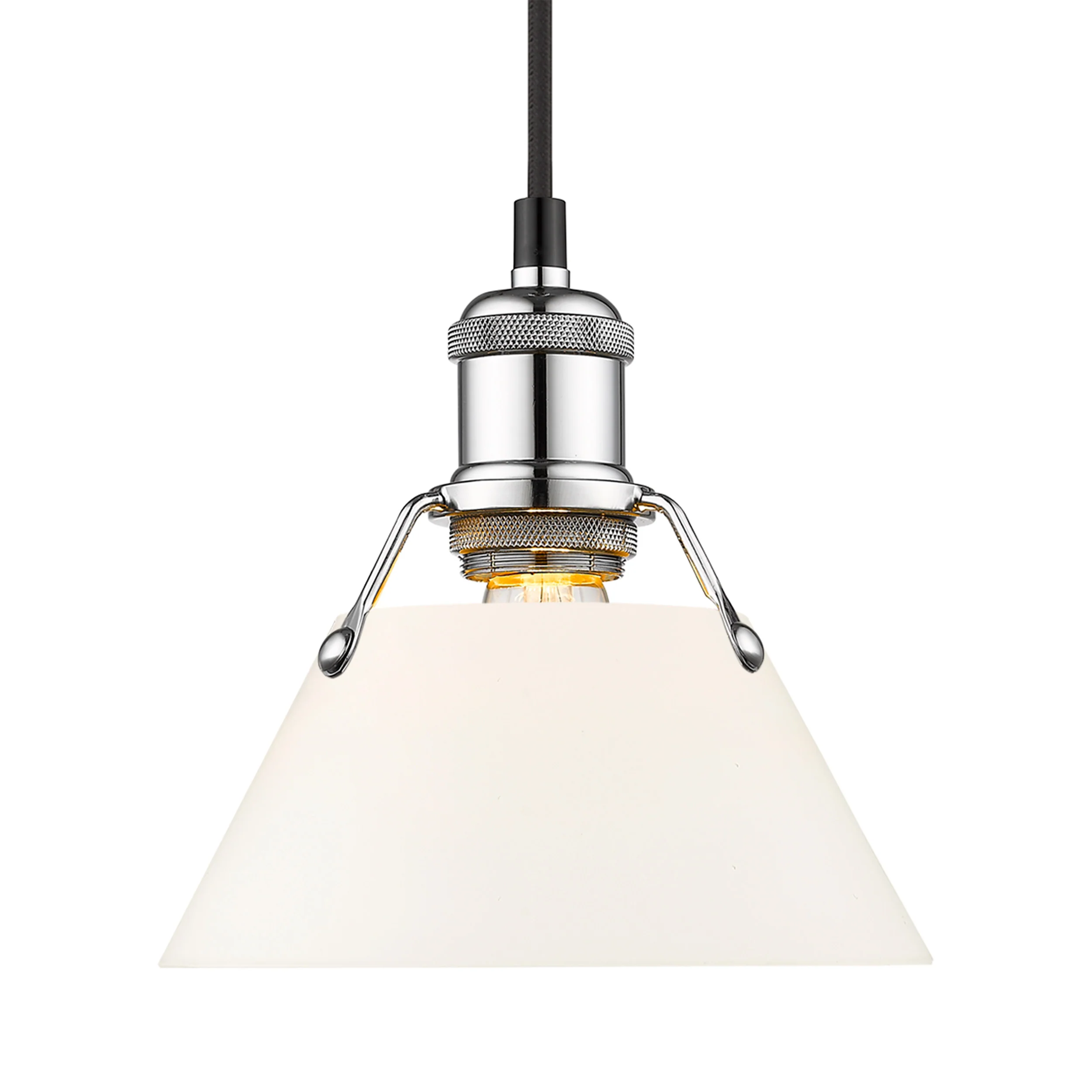 Orwell 1-light 8in Pendant in Chrome and Opal Glass