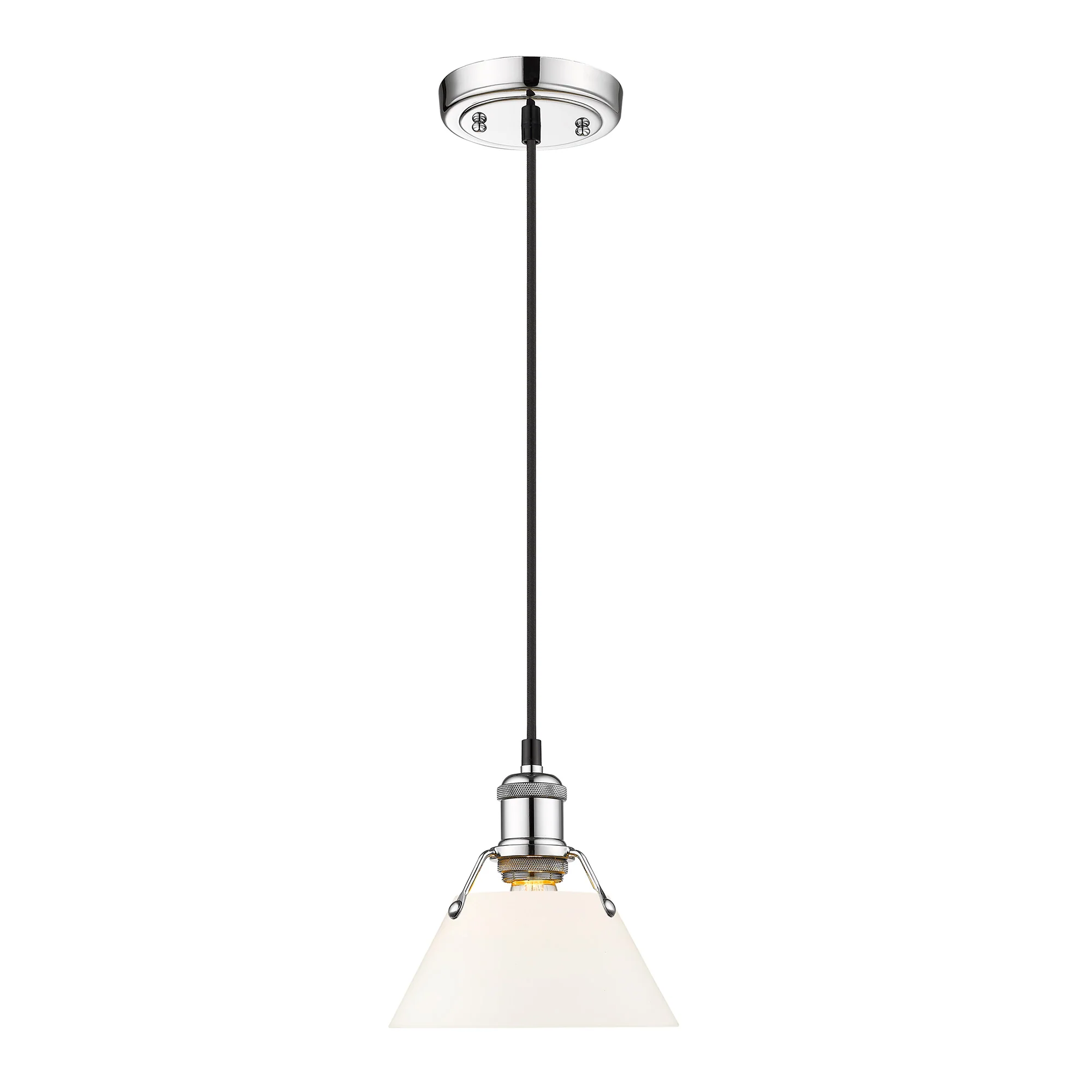 Orwell 1-light 8in Pendant in Chrome and Opal Glass - Image 2