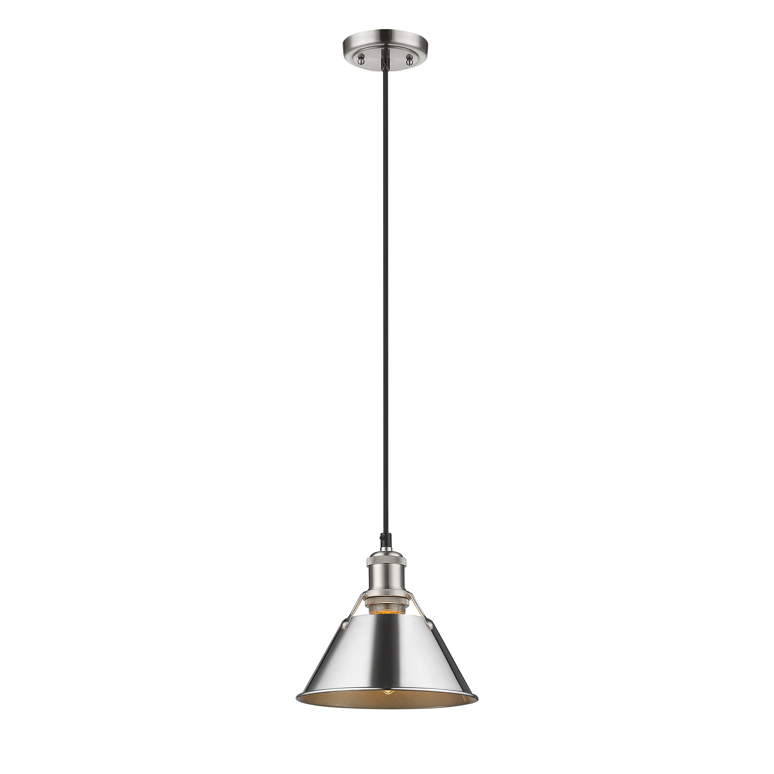 Orwell 1-light 8in Pendant in Pewter and Chrome shade - Image 2