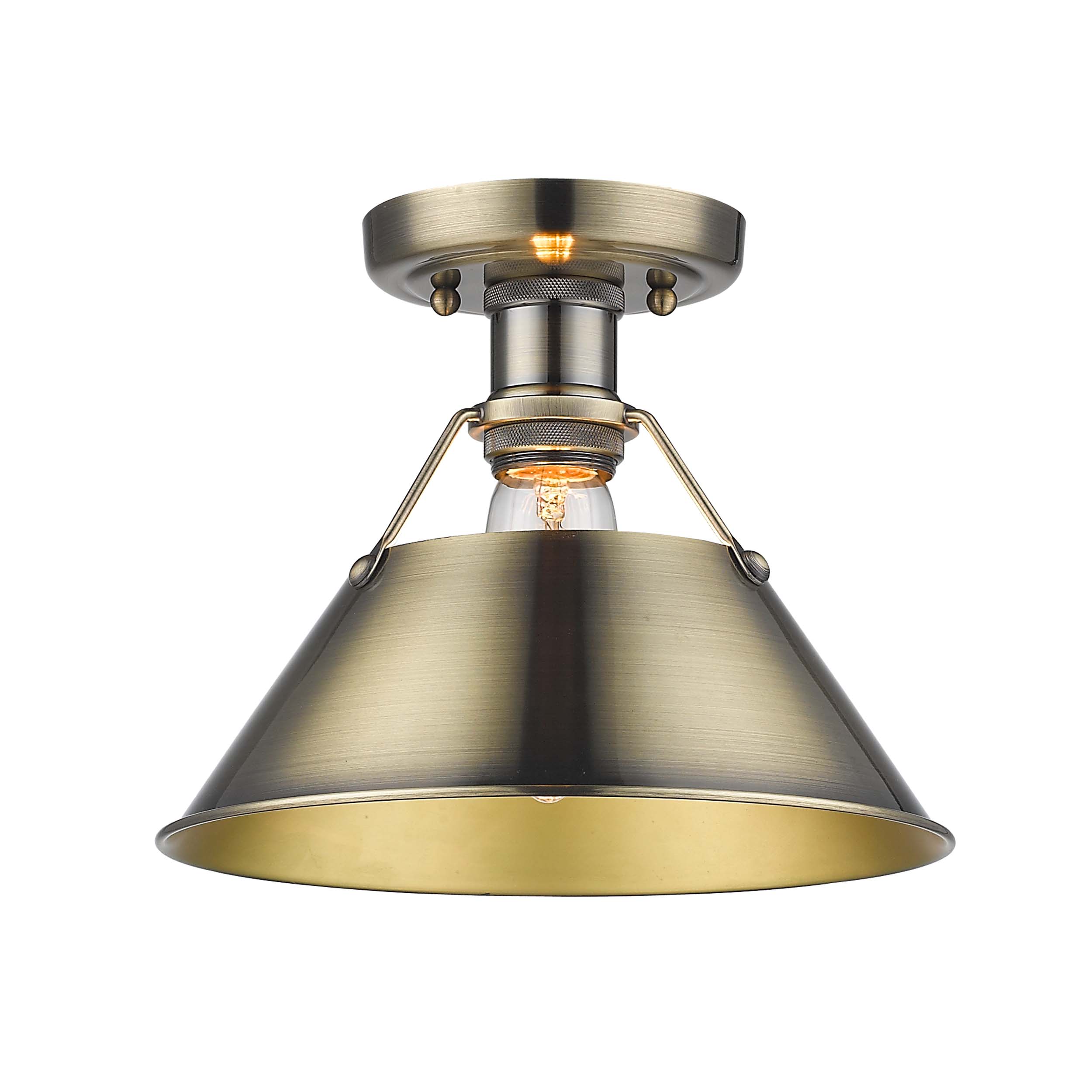 Orwell 1-light Flush Mount in Aged Brass