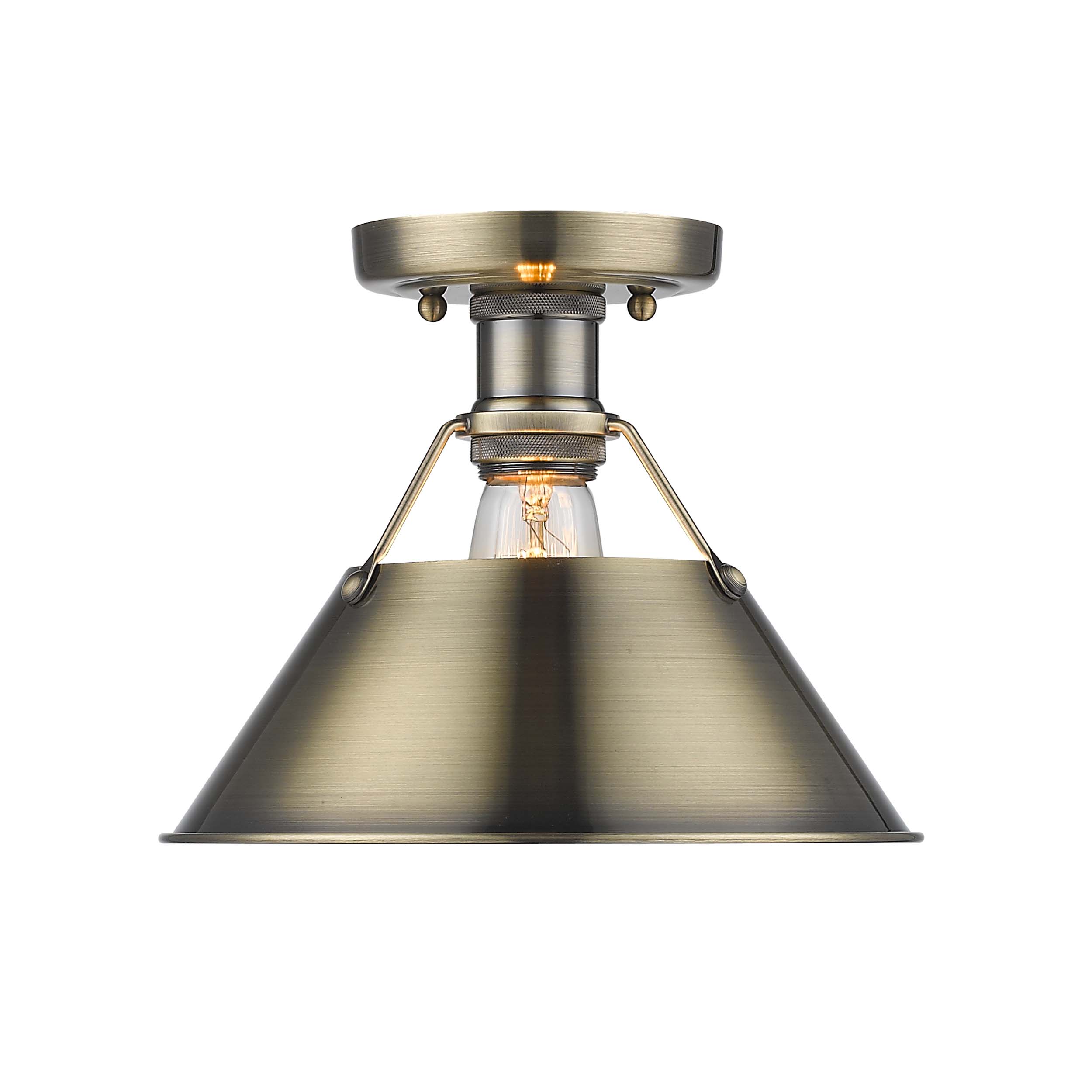 Orwell 1-light Flush Mount in Aged Brass - Image 2