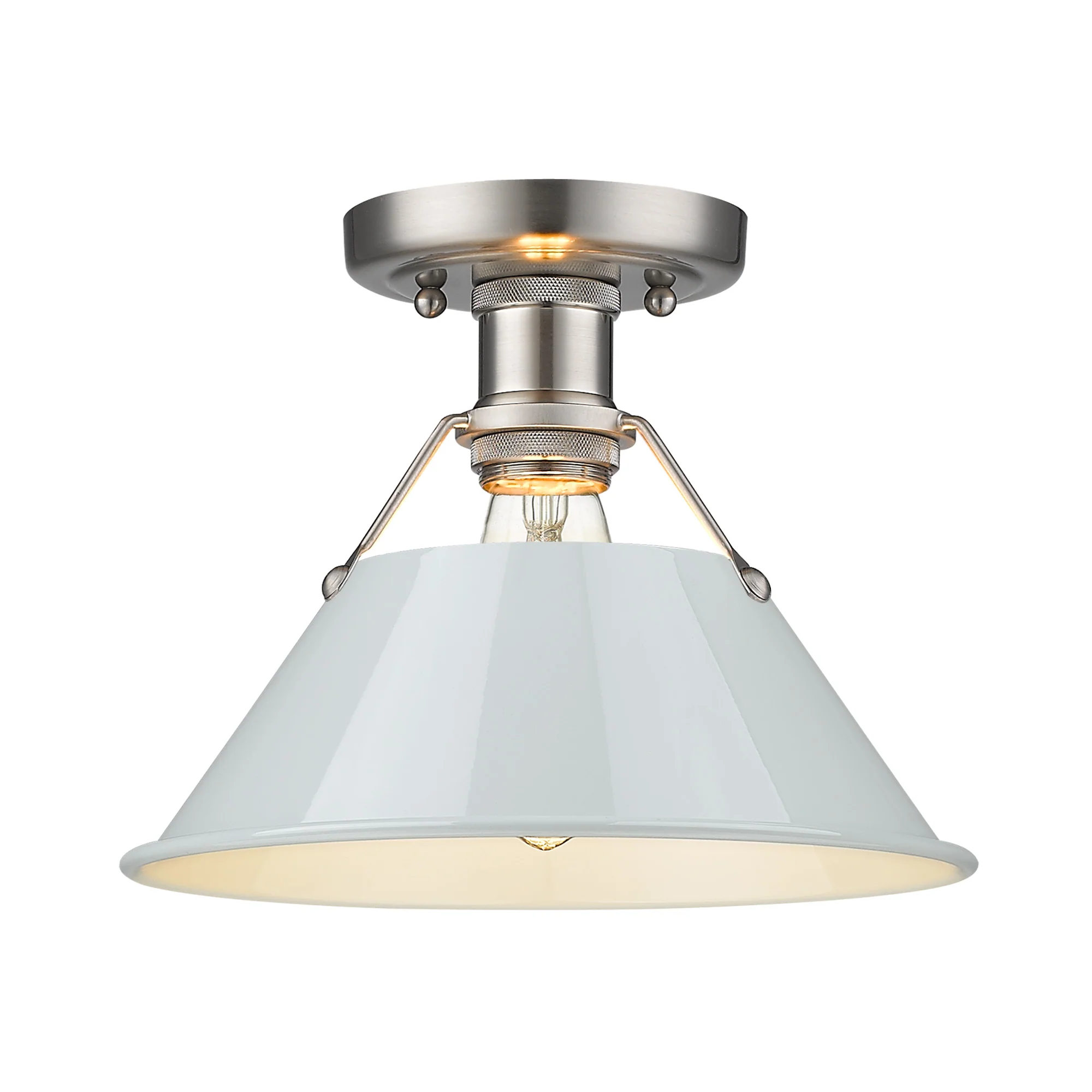Orwell 1-light Flush Mount in Pewter and Dusky Blue shade