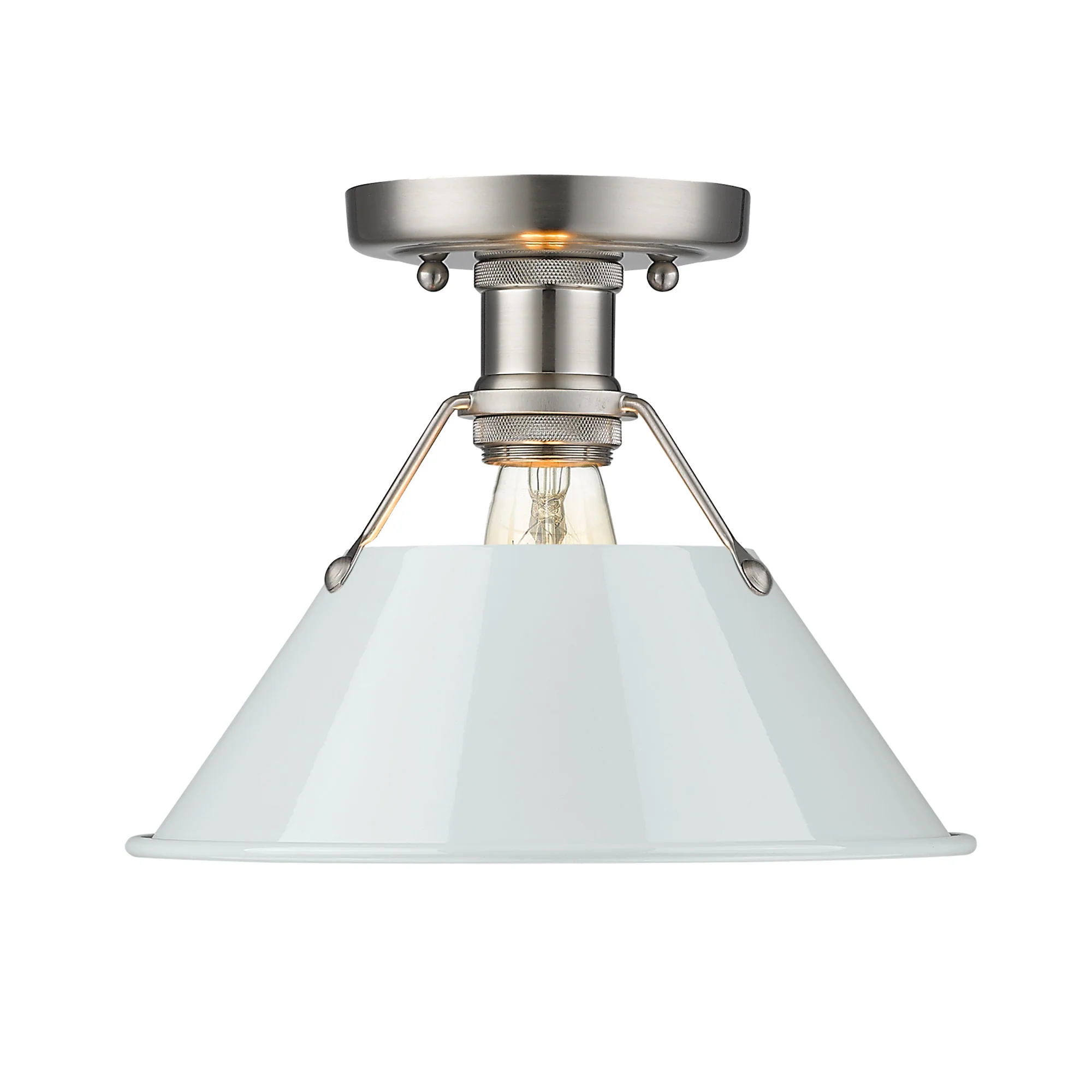 Orwell 1-light Flush Mount in Pewter and Dusky Blue shade - Image 2