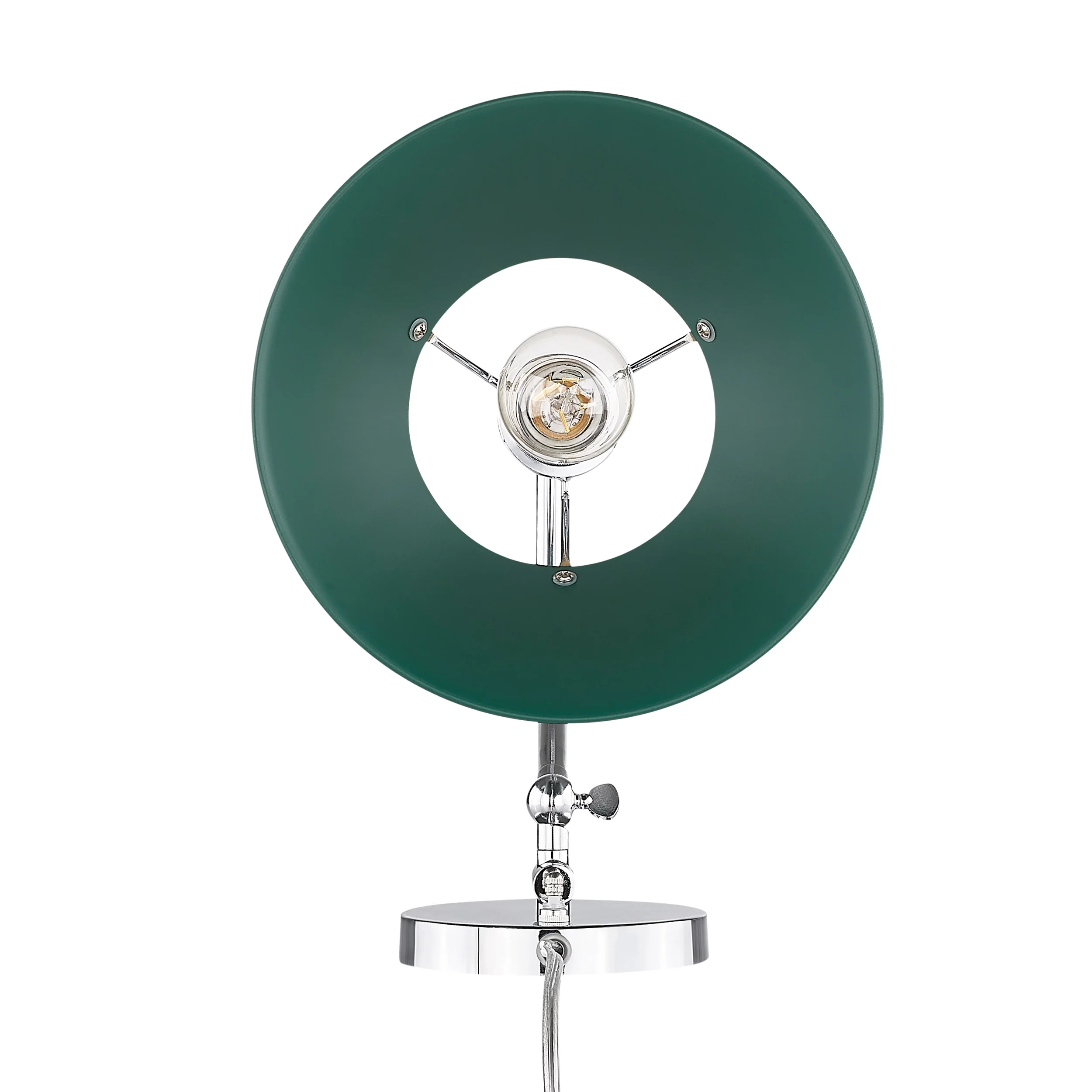 Orwell 1-light Swing Arm Wall Lamp in Chrome and Pine Green shade - Image 3