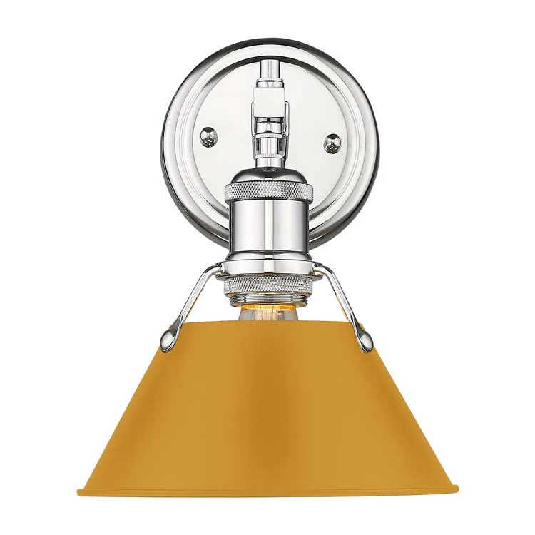 Orwell 1-light Vanity in Chrome and Auric Yellow shade - Image 2