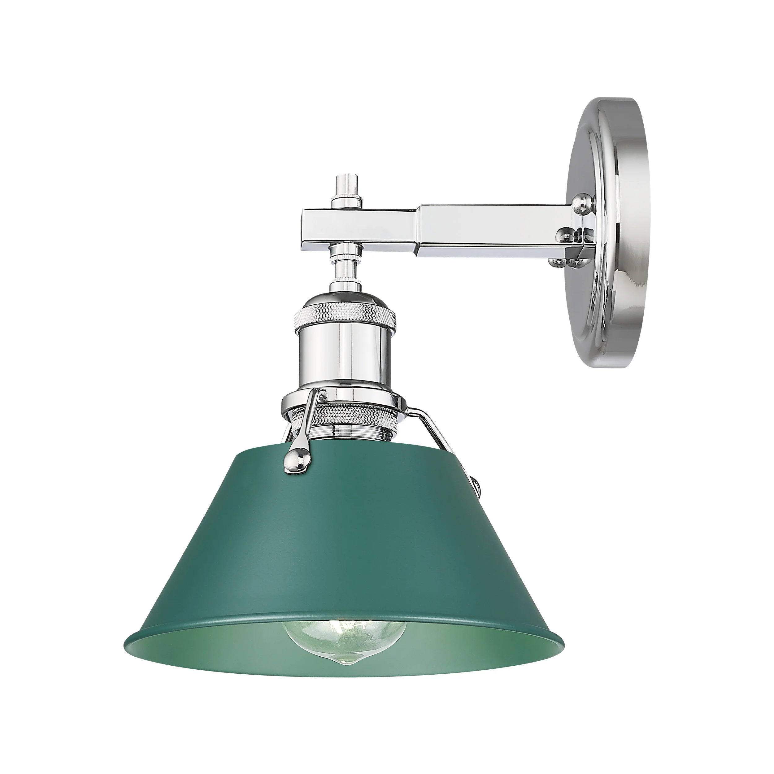 Orwell 1-light Vanity in Chrome and Pine Green shade - Image 2