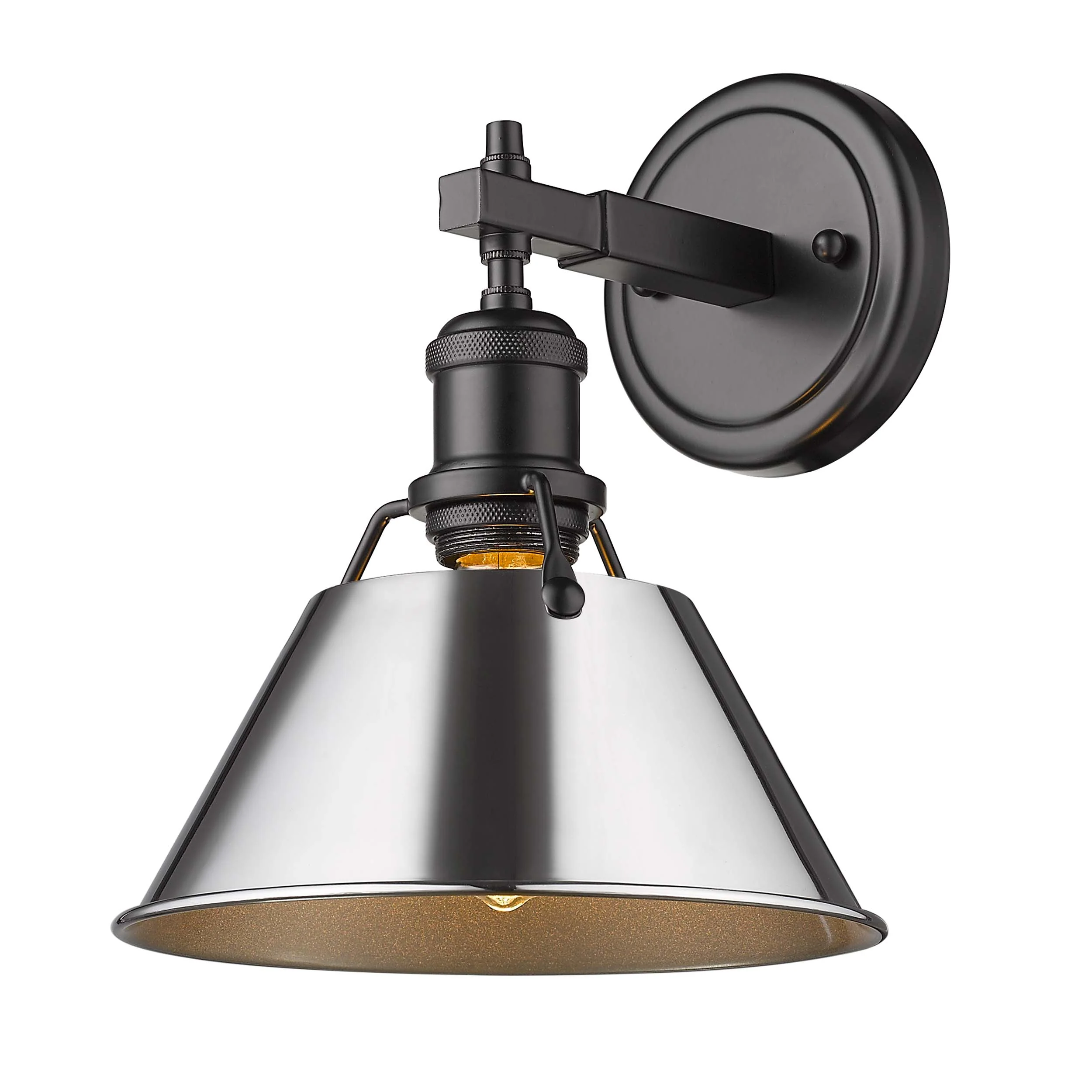 Orwell 1-light Vanity in Matte Black and Chrome shade