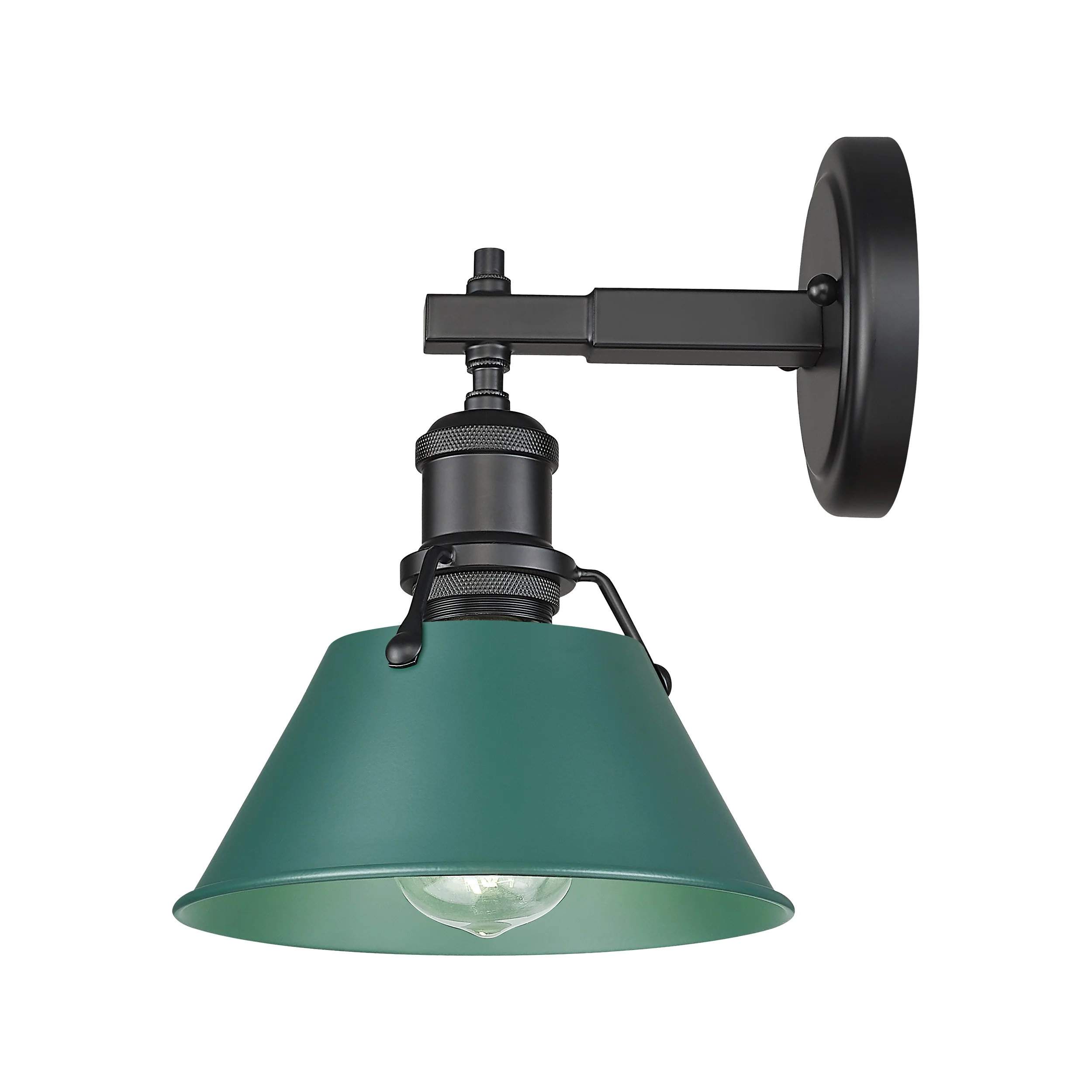 Orwell 1-light Vanity in Matte Black and Pine Green shade - Image 2