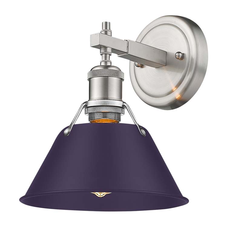 Orwell 1-light Vanity in Pewter and Exotic Purple shade