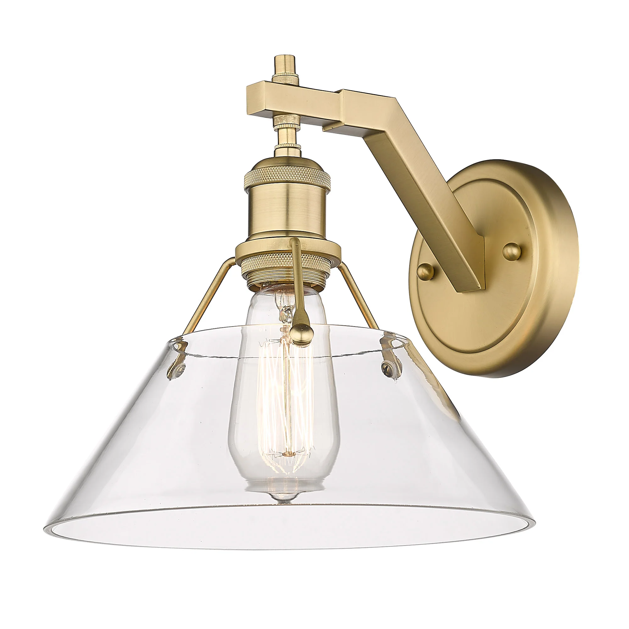 Orwell 1-light Wall Sconce in Brushed Champagne Brass and Clear Glass