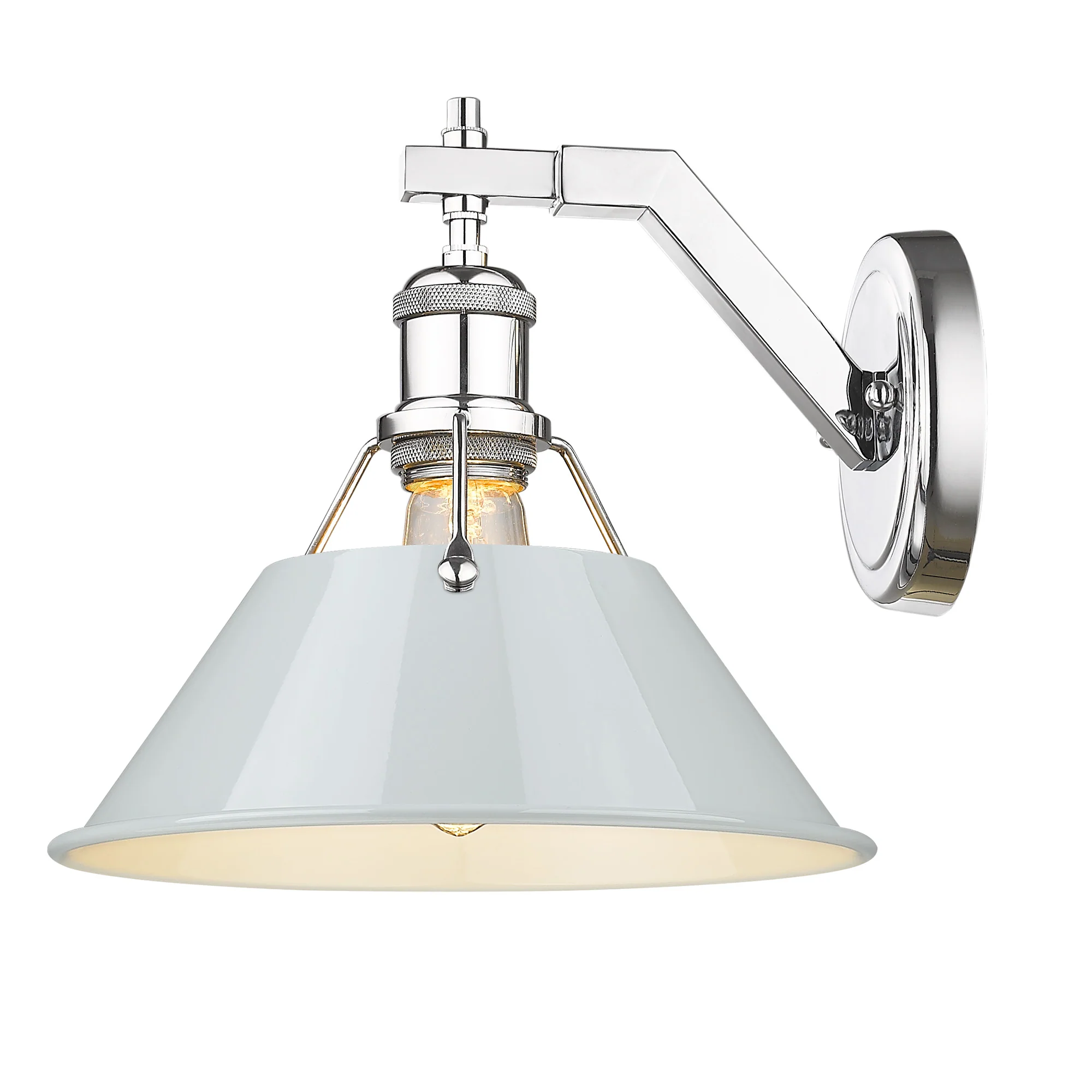 Orwell 1-light Wall Sconce in Chrome and Dusky Blue shade - Image 2