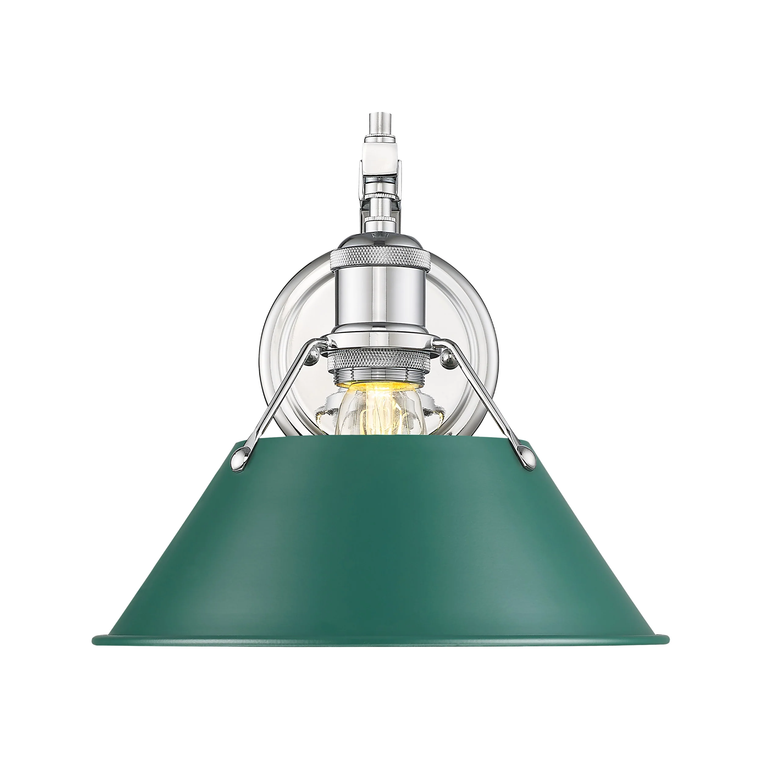 Orwell 1-light Wall Sconce in Chrome and Pine Green shade - Image 2