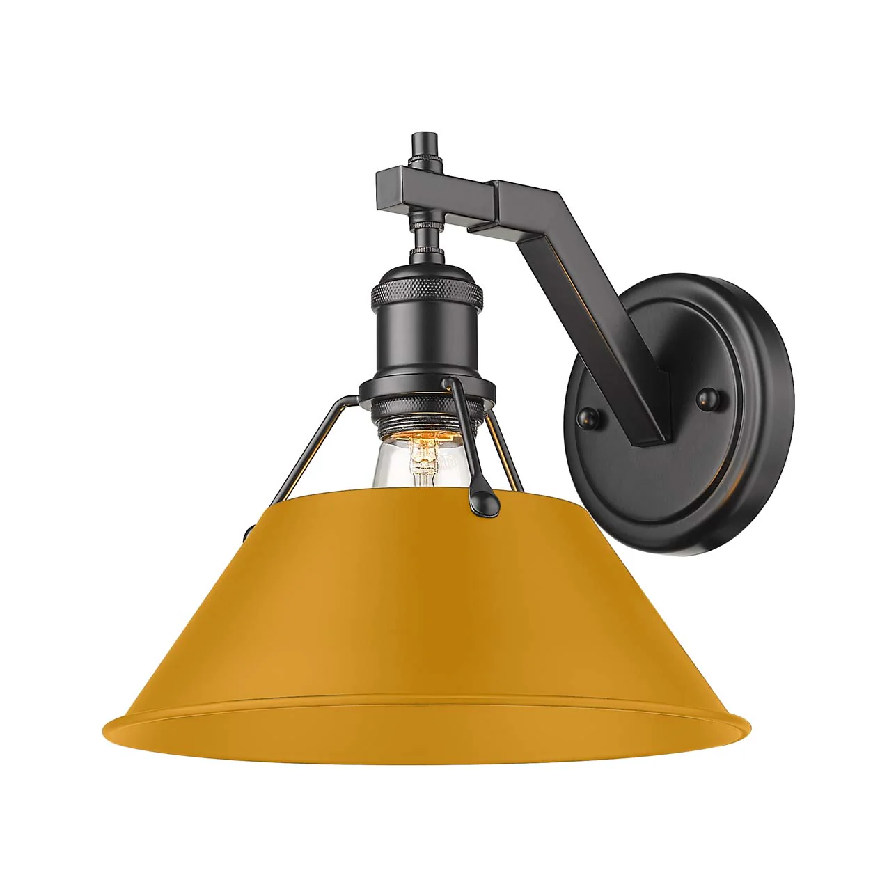 Orwell 1-light Wall Sconce in Matte Black and Auric Yellow shade