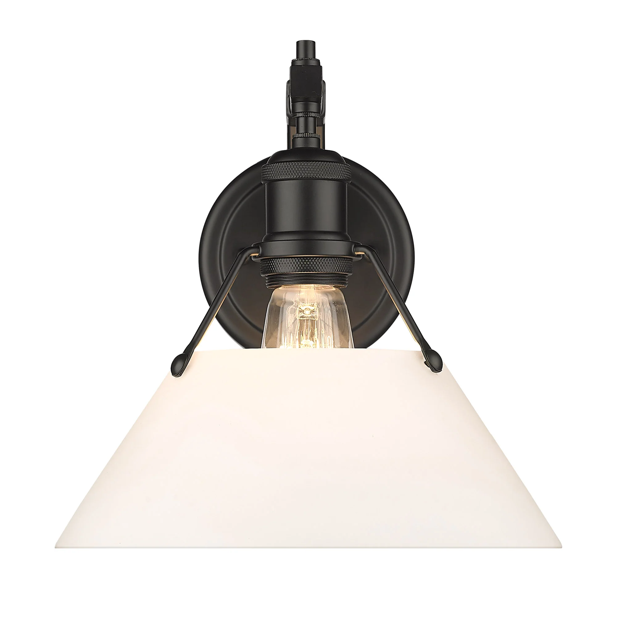 Orwell 1-light Wall Sconce in Matte Black and Opal Glass - Image 3