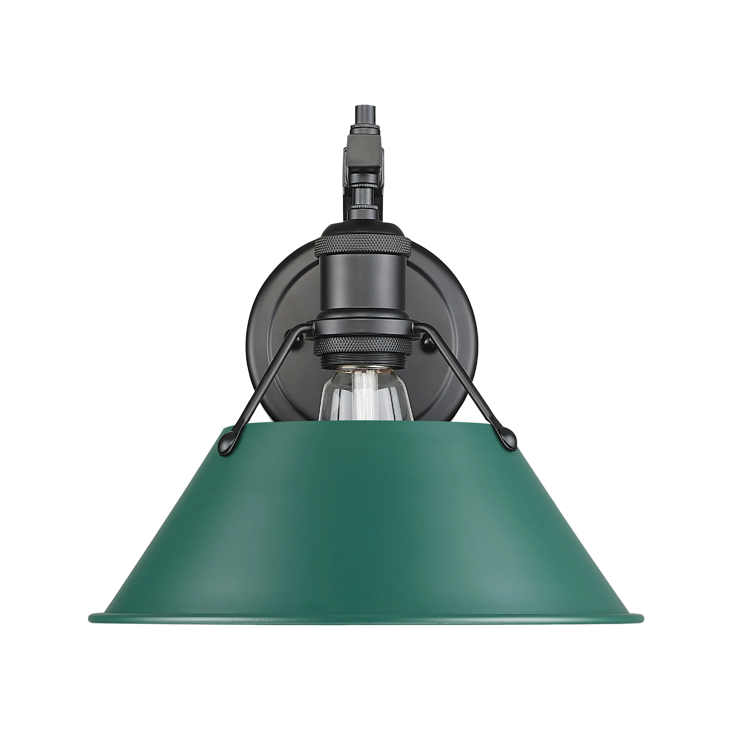 Orwell 1-light Wall Sconce in Matte Black and Pine Green shade - Image 3
