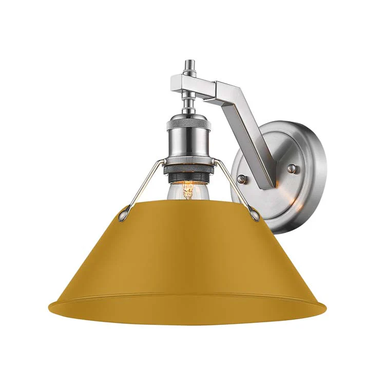 Orwell 1-light Wall Sconce in Pewter and Auric Yellow shade