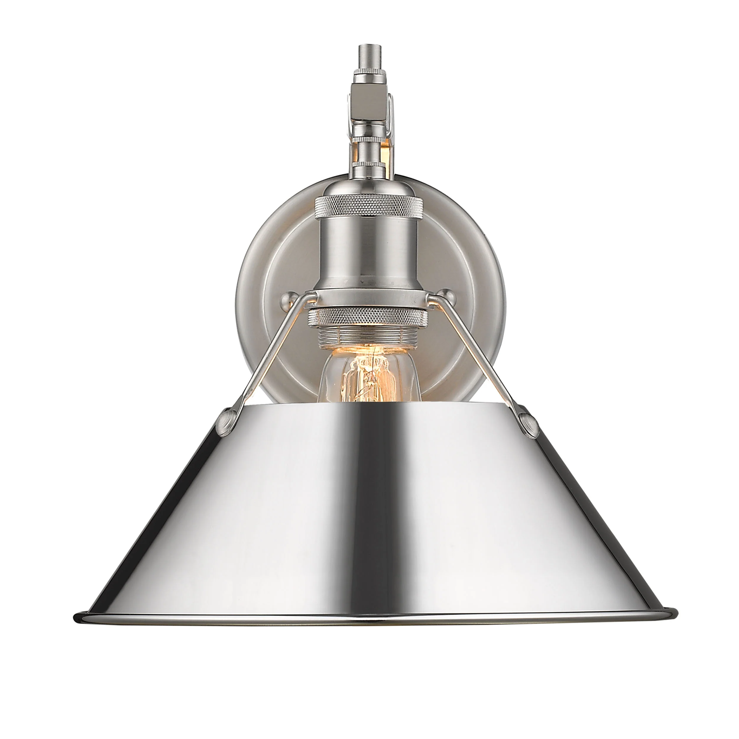 Orwell 1-light Wall Sconce in Pewter and Chrome shade - Image 2