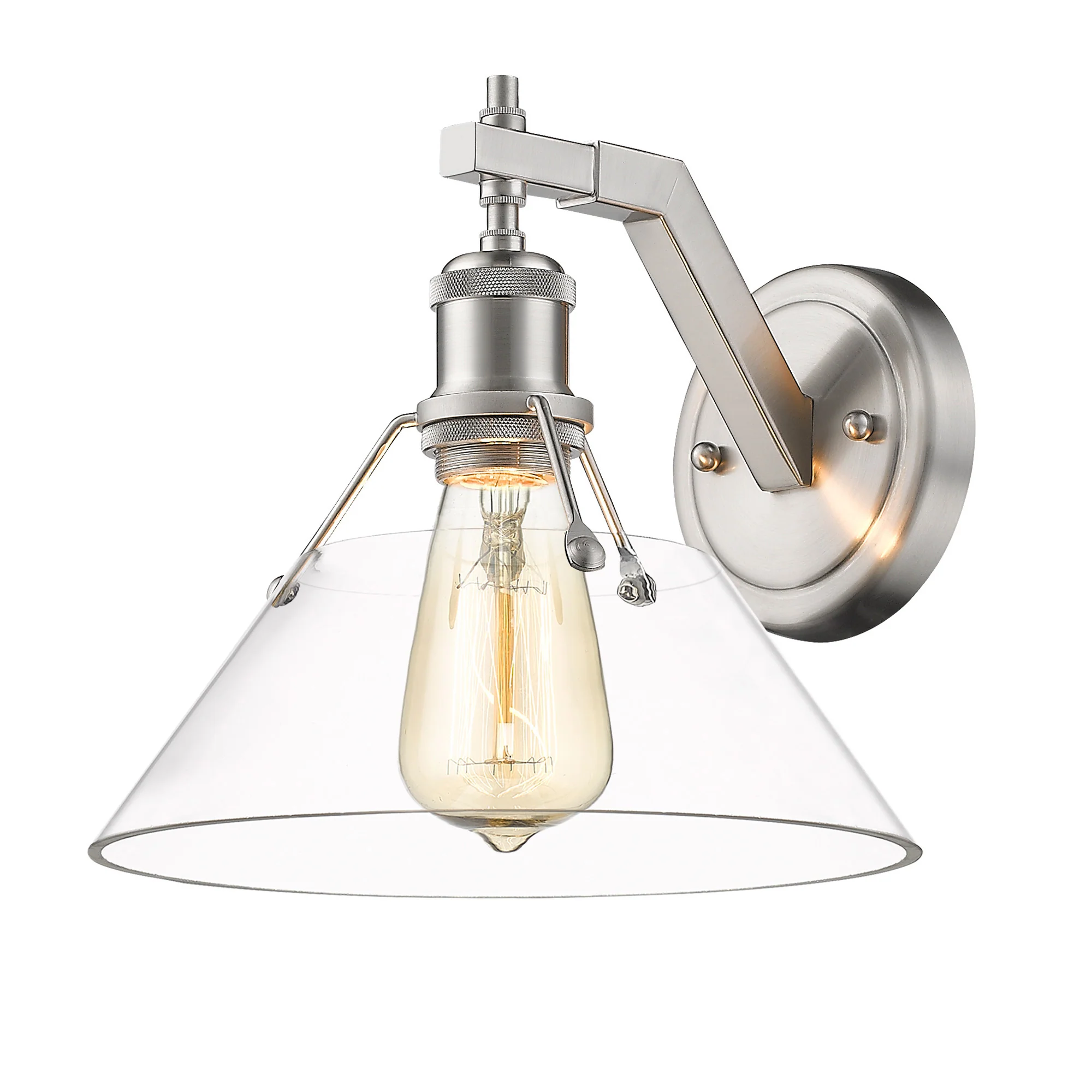 Orwell 1-light Wall Sconce in Pewter and Clear Glass