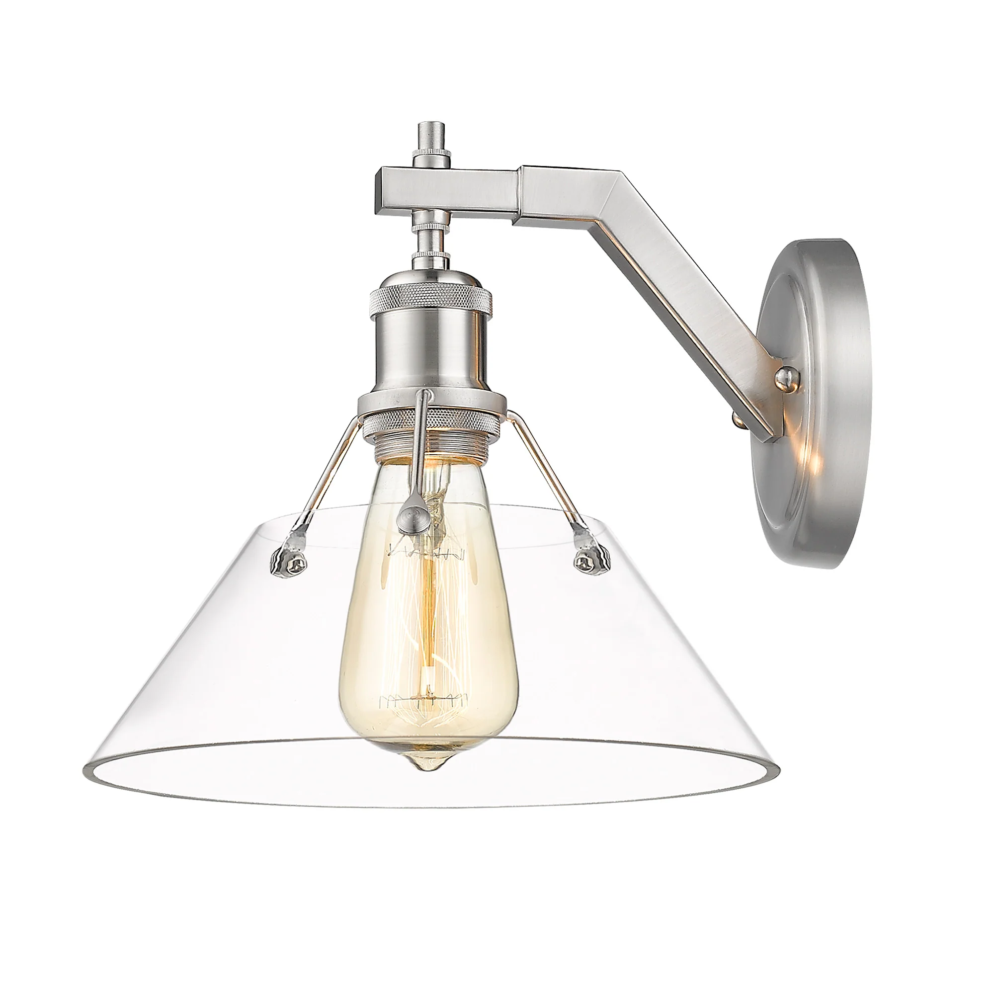 Orwell 1-light Wall Sconce in Pewter and Clear Glass - Image 2