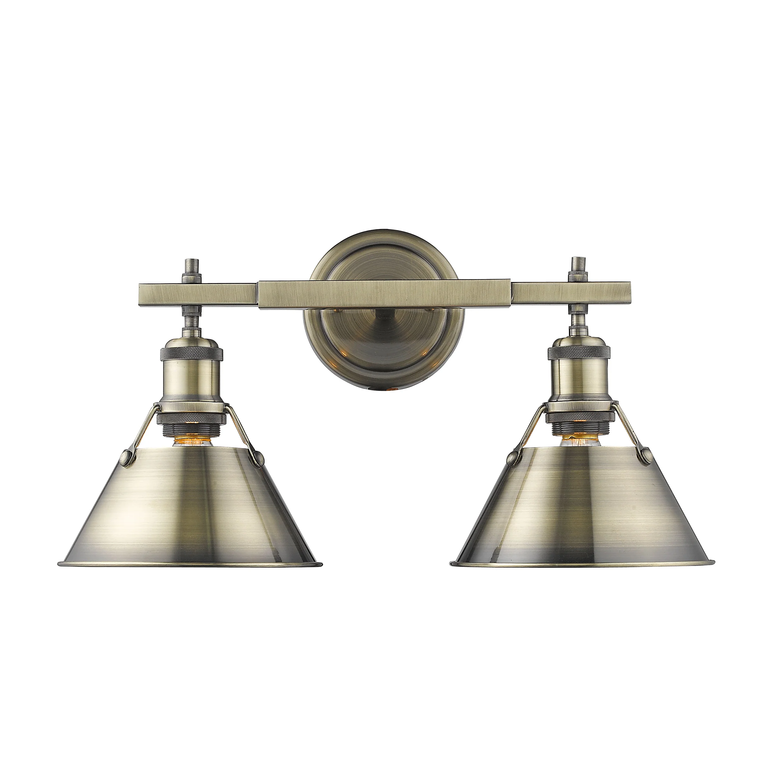 Orwell 2-light Vanity in Aged Brass - Image 3