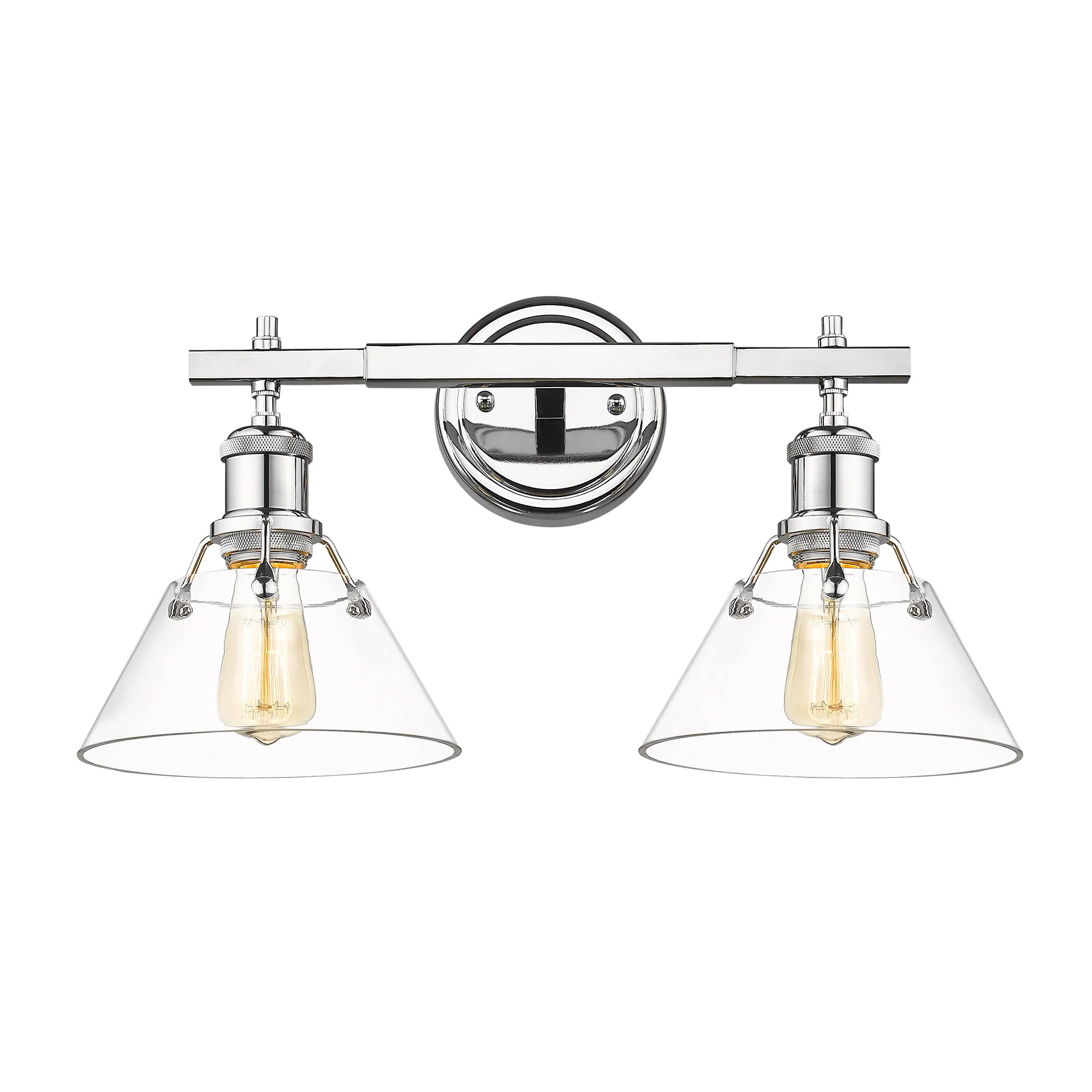 Orwell 2-light Vanity in Chrome and Clear Glass - Image 2