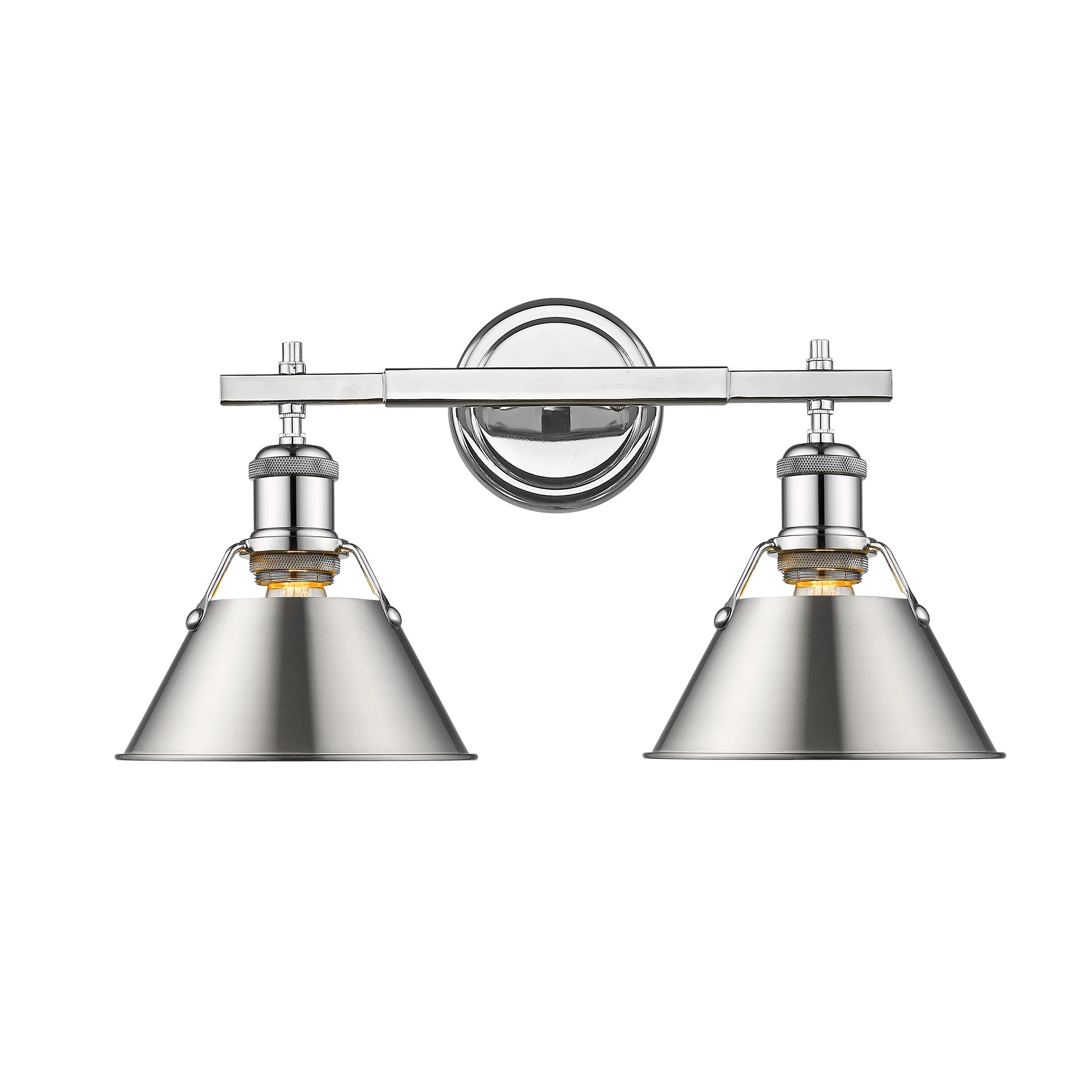 Orwell 2-light Vanity in Chrome and Pewter shade - Image 2