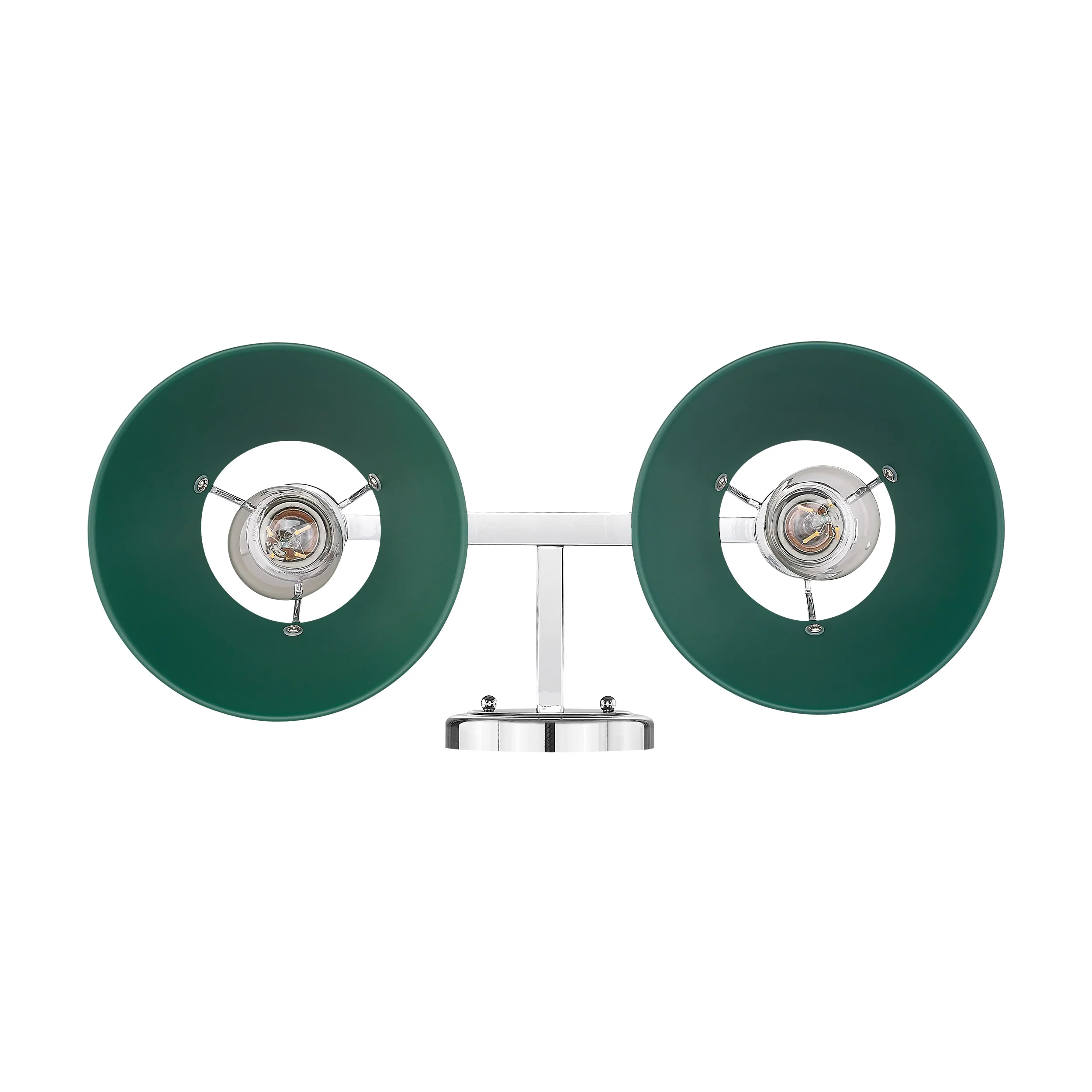 Orwell 2-light Vanity in Chrome and Pine Green shade - Image 4
