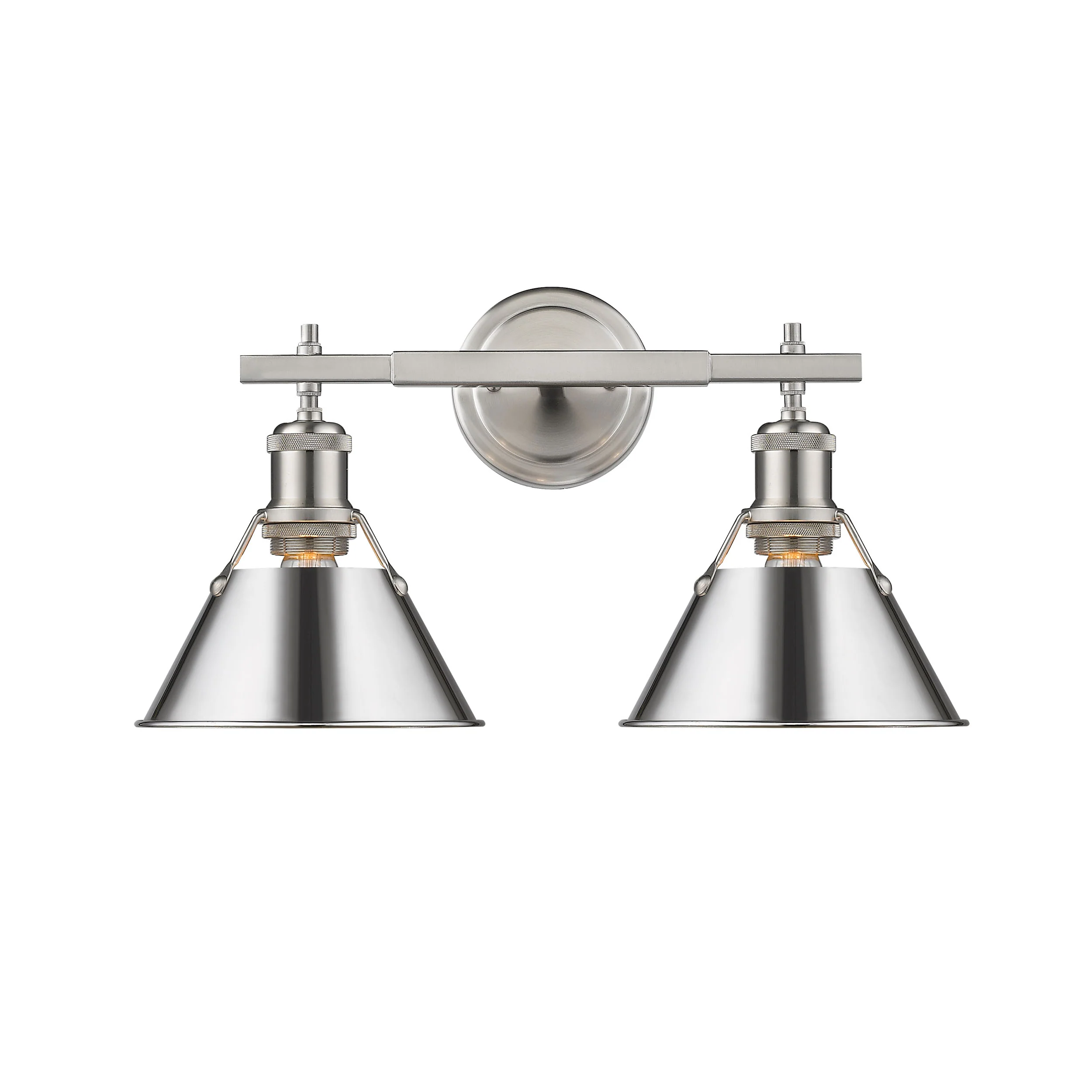 Orwell 2-light Vanity in Pewter and Chrome shade - Image 2