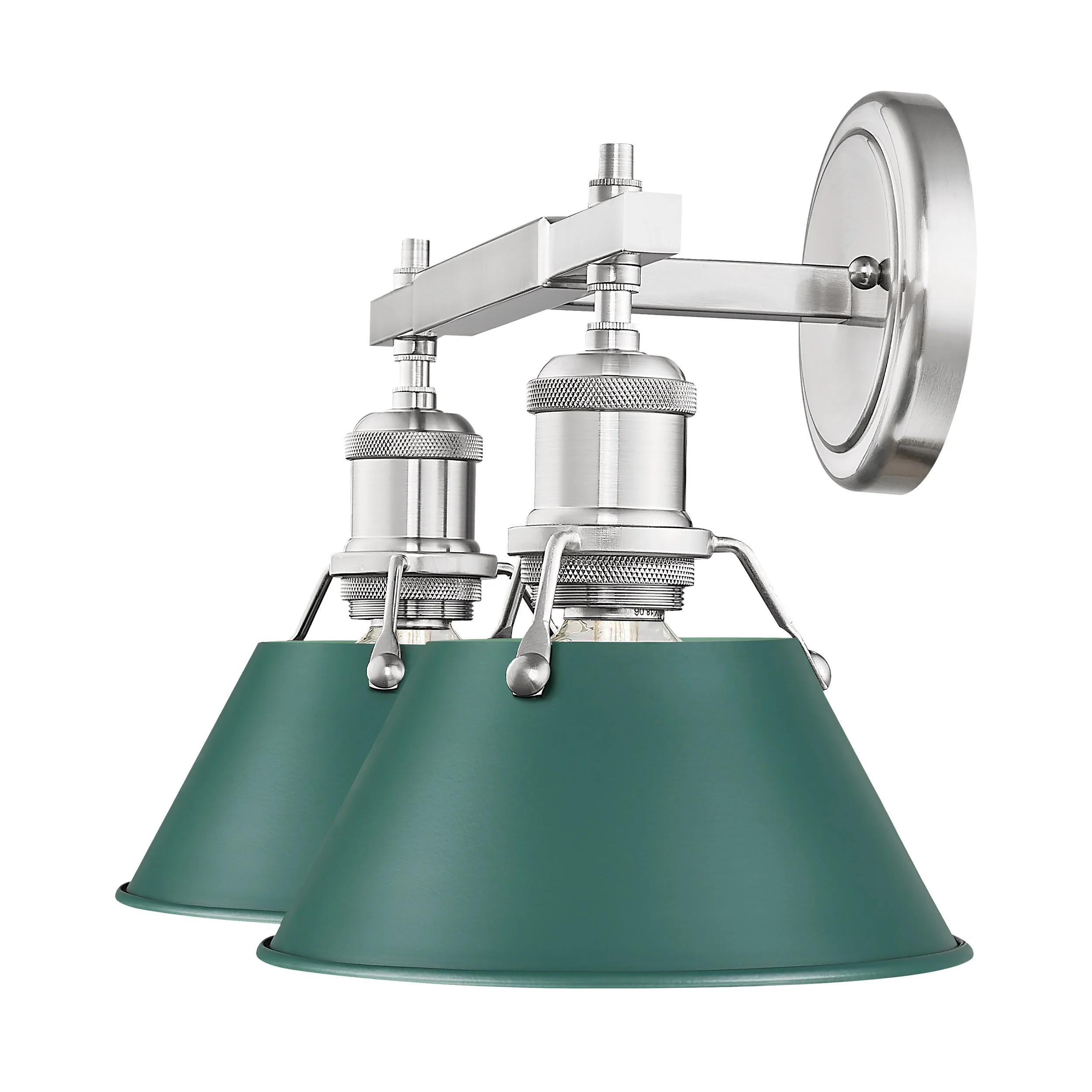 Orwell 2-light Vanity in Pewter and Pine Green shade - Image 3