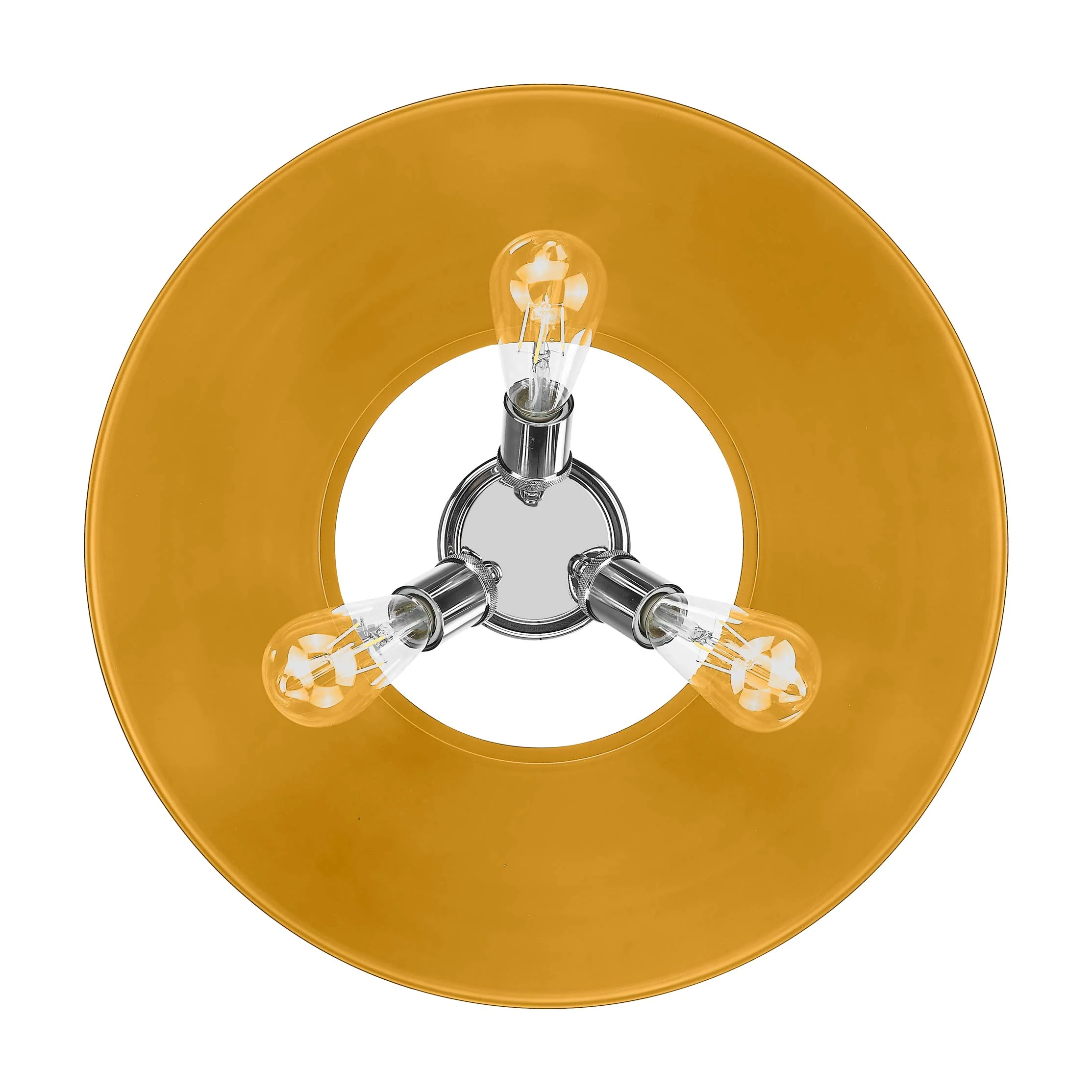 Orwell 3-light Flush Mount in Chrome and Auric Yellow shade - Image 2