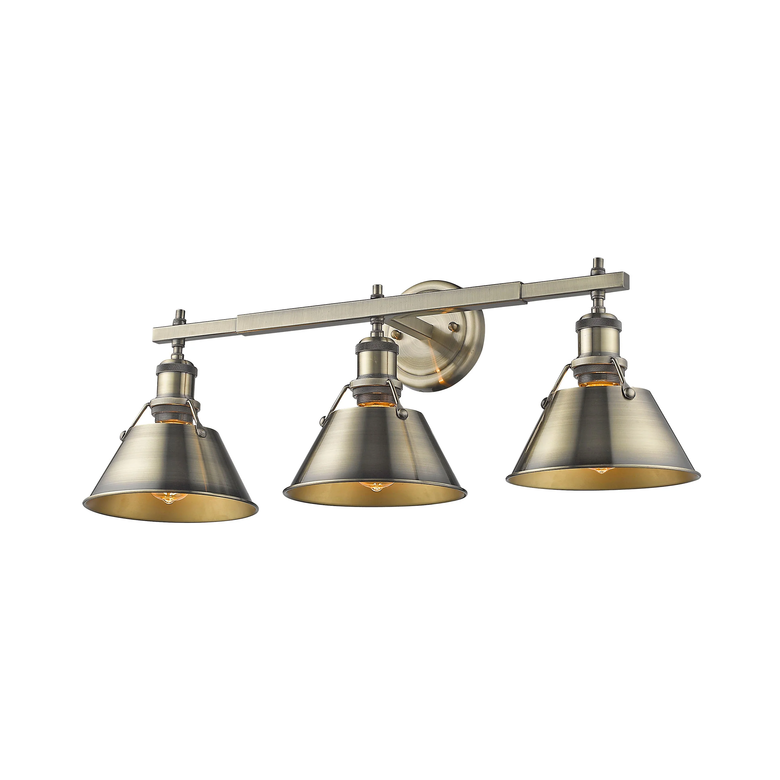 Orwell 3-light Vanity in Aged Brass