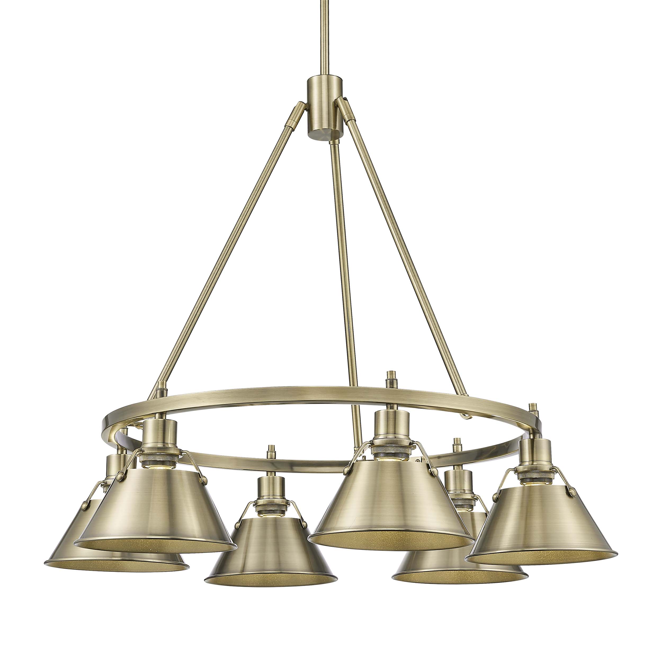 Orwell 6-light Chandelier in Aged Brass