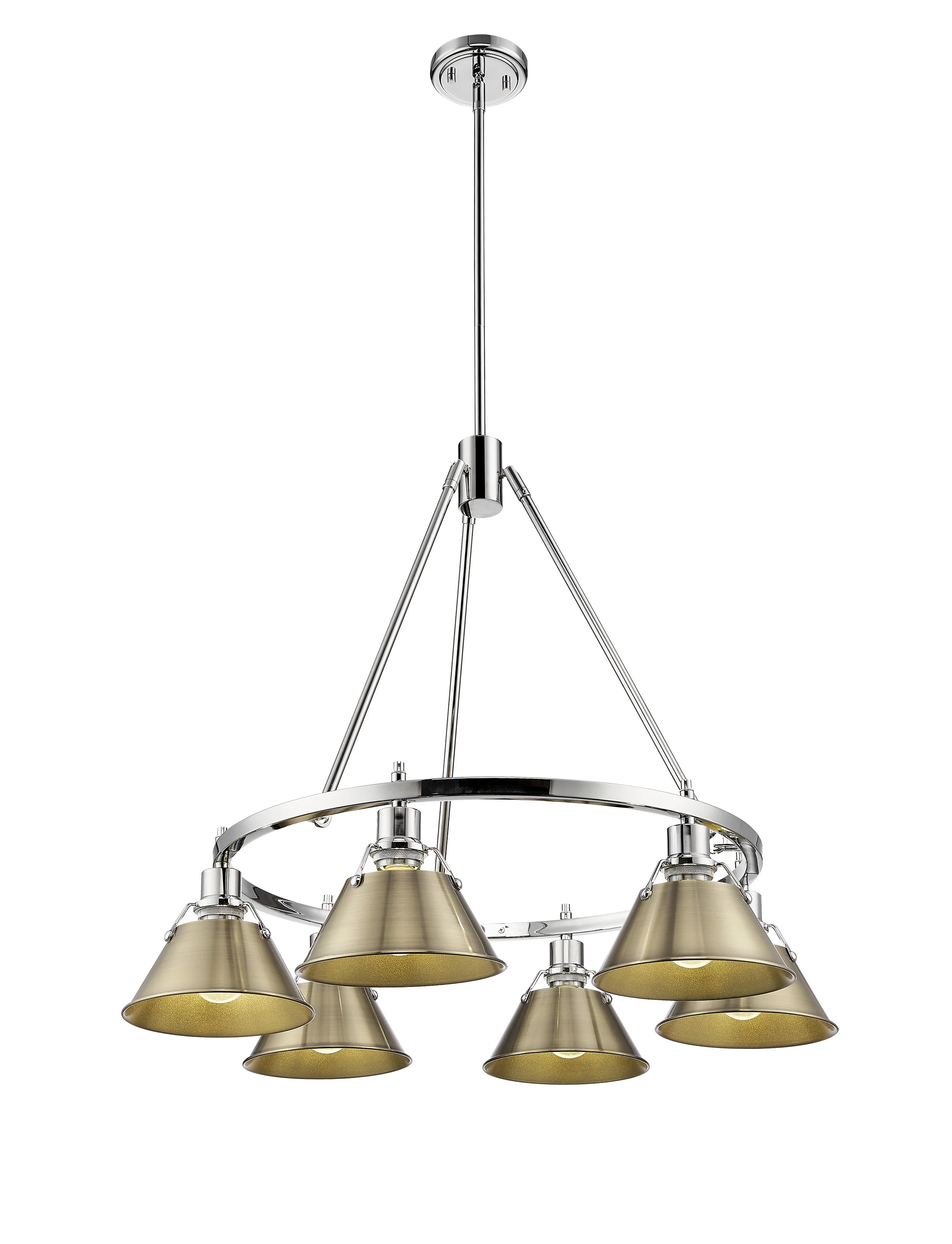 Orwell 6-light Chandelier in Chrome and Aged Brass shade - Image 2