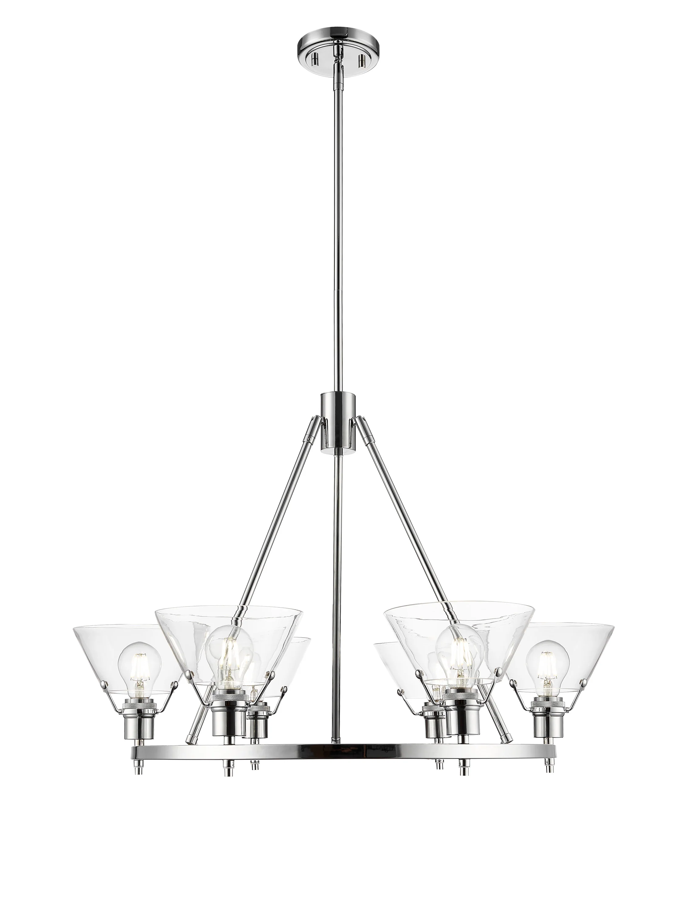 Orwell 6-light Chandelier in Chrome and Clear Glass - Image 2