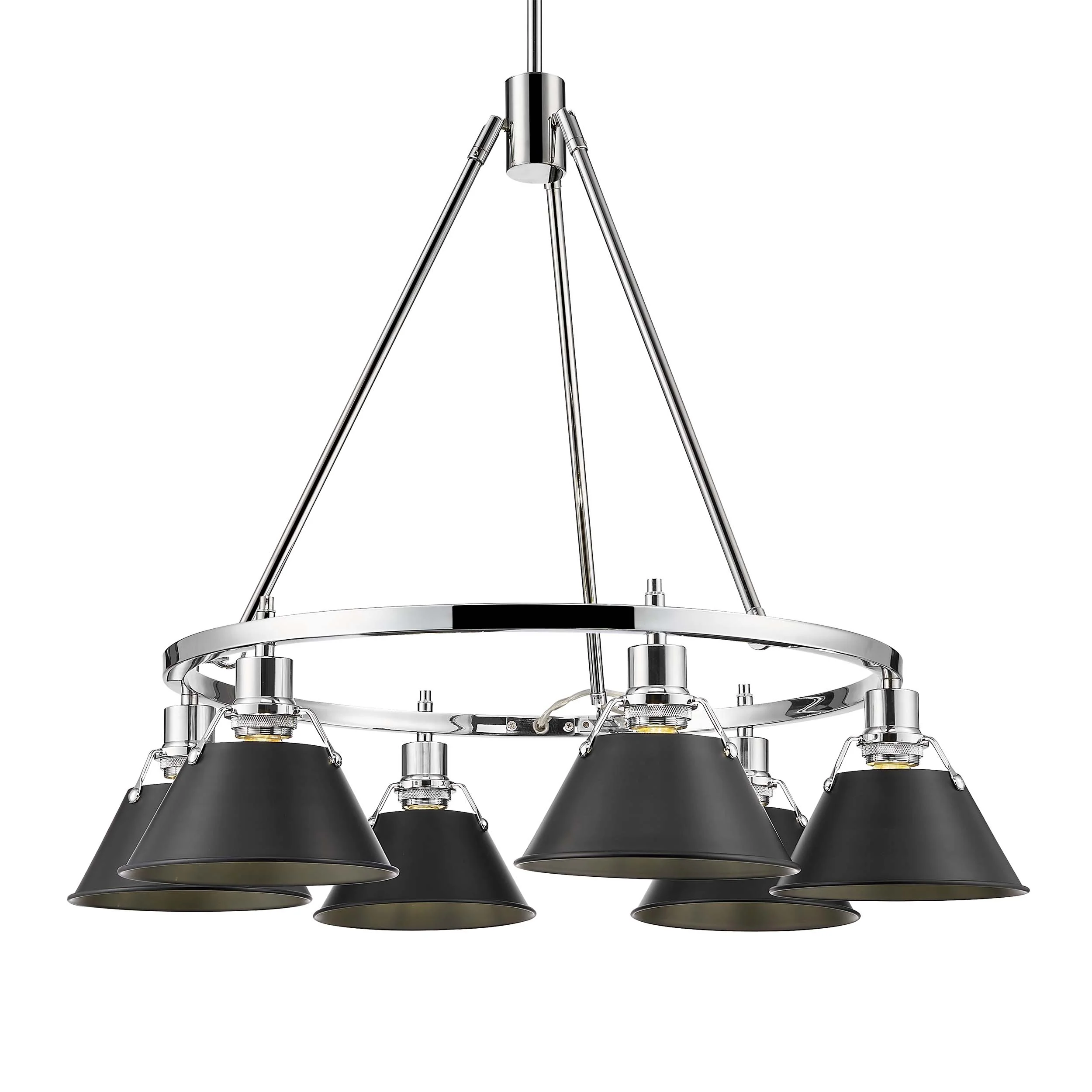 Orwell 6-light Chandelier in Chrome and Matte Black shade