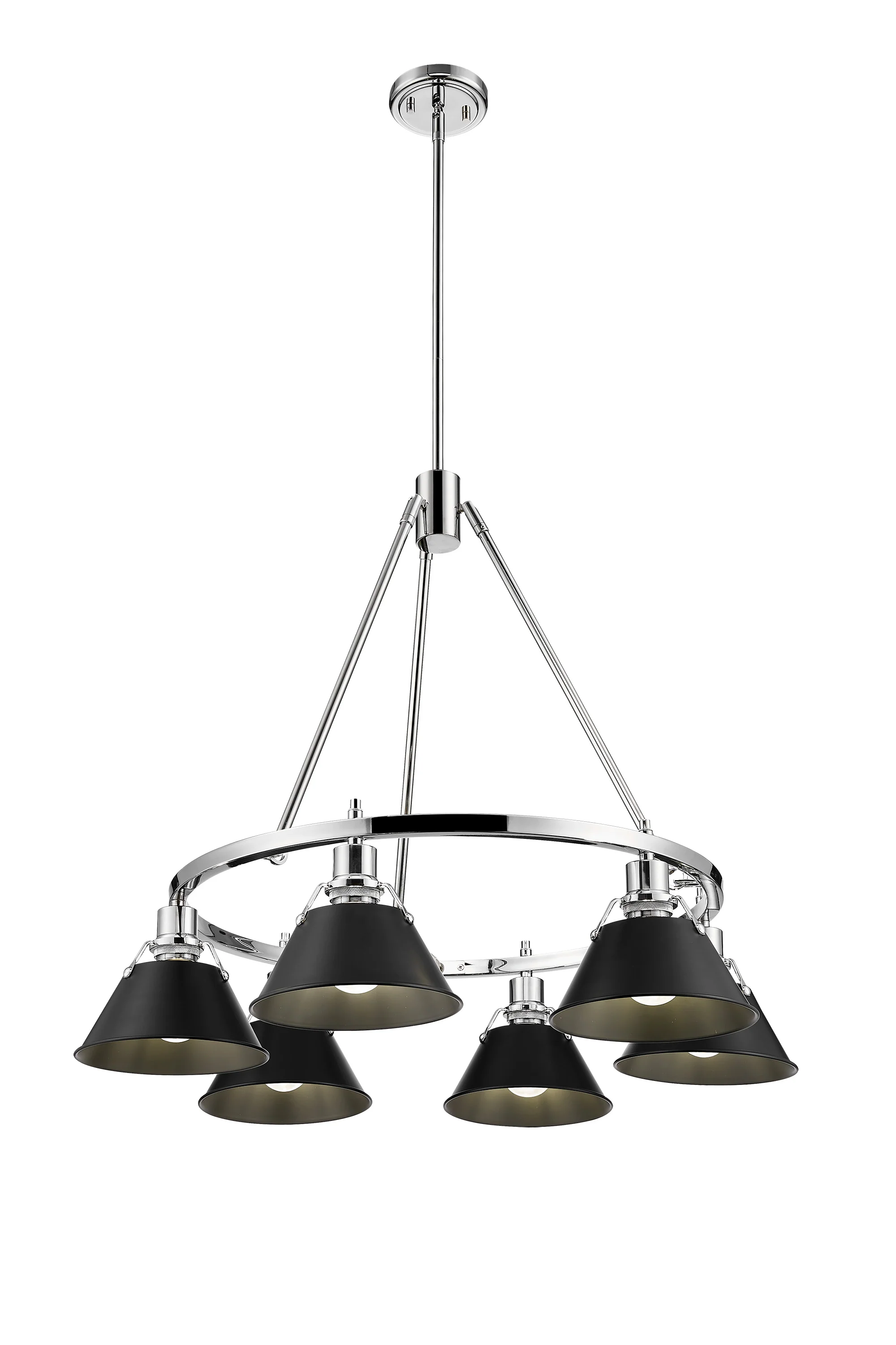 Orwell 6-light Chandelier in Chrome and Matte Black shade - Image 2