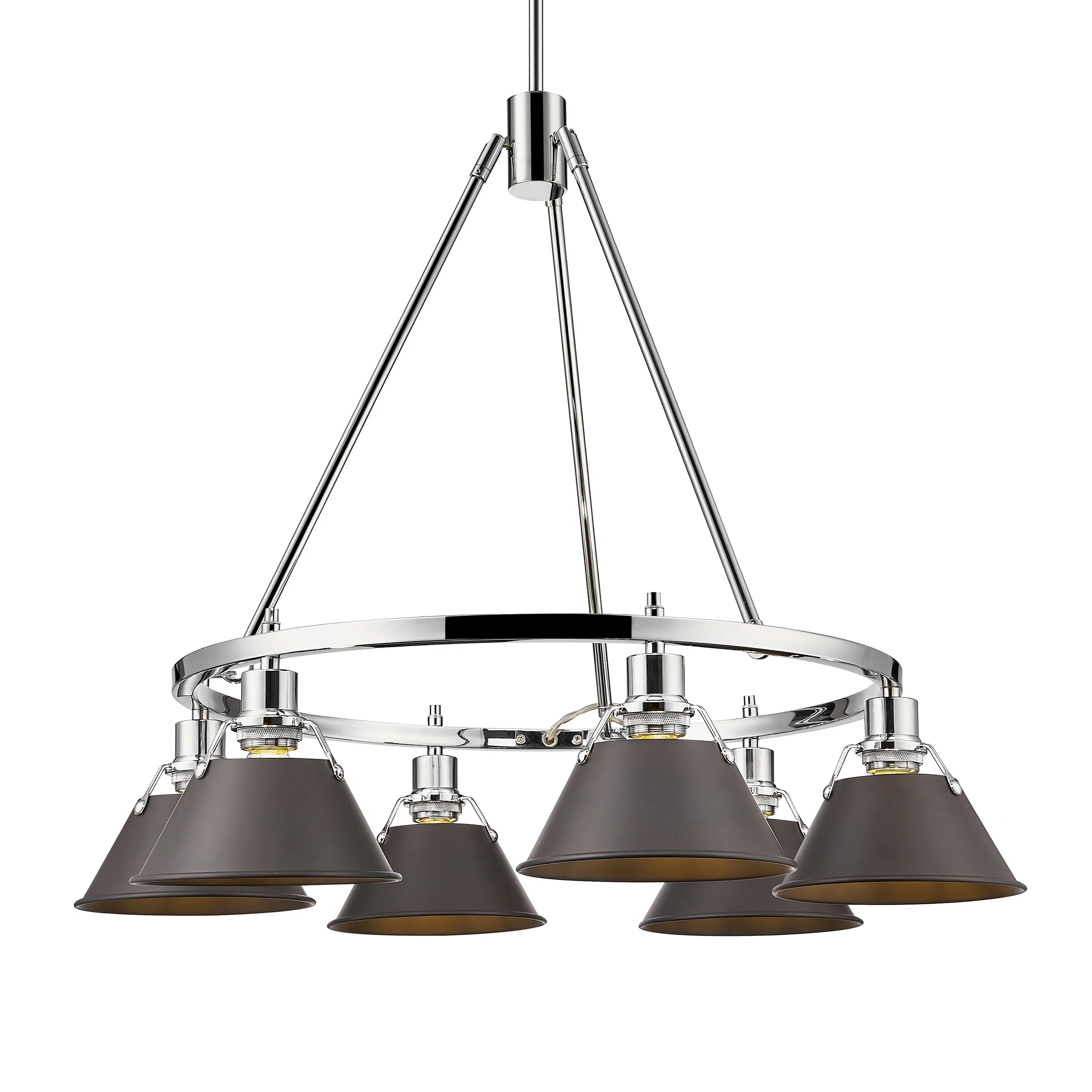 Orwell 6-light Chandelier in Chrome and Rubbed Bronze shade