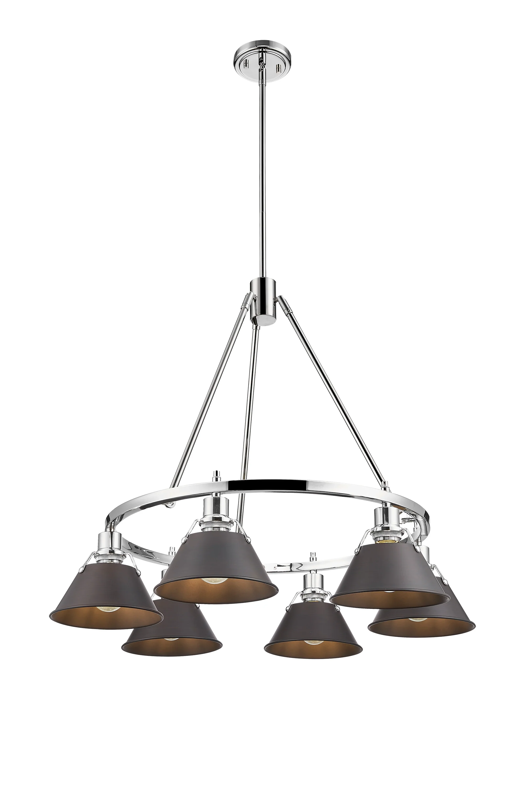 Orwell 6-light Chandelier in Chrome and Rubbed Bronze shade - Image 2