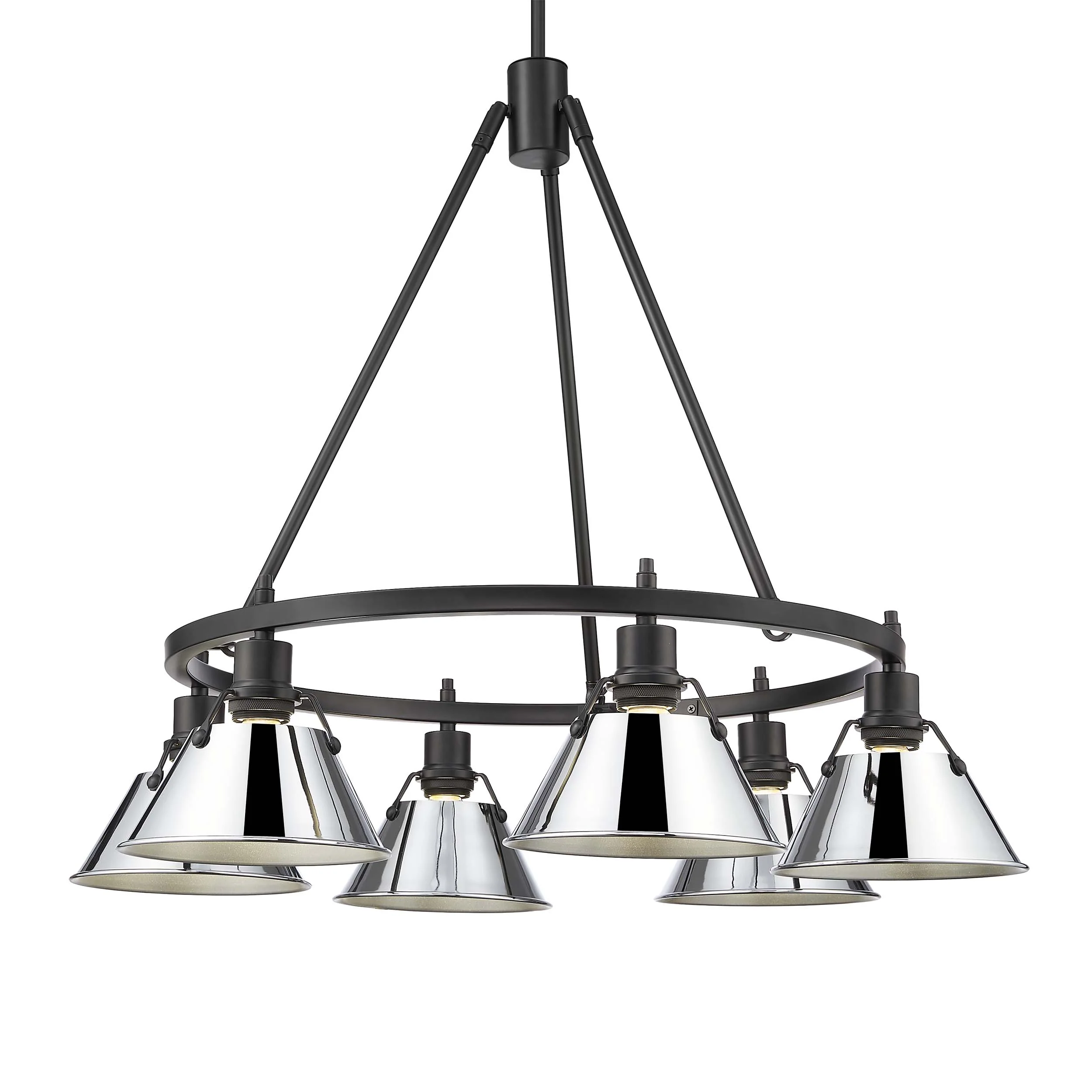 Orwell 6-light Chandelier in Matte Black and Chrome shade