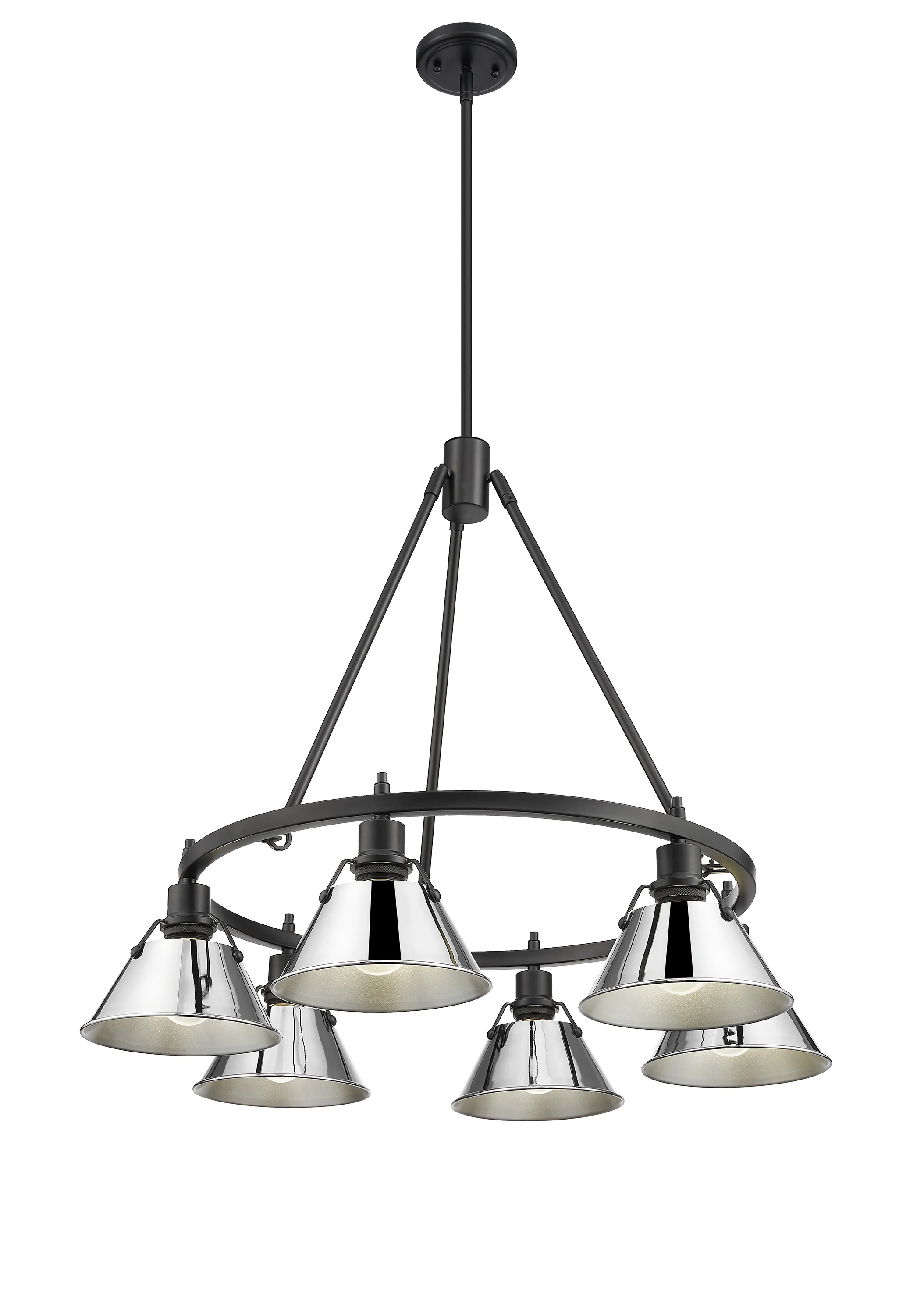 Orwell 6-light Chandelier in Matte Black and Chrome shade - Image 2