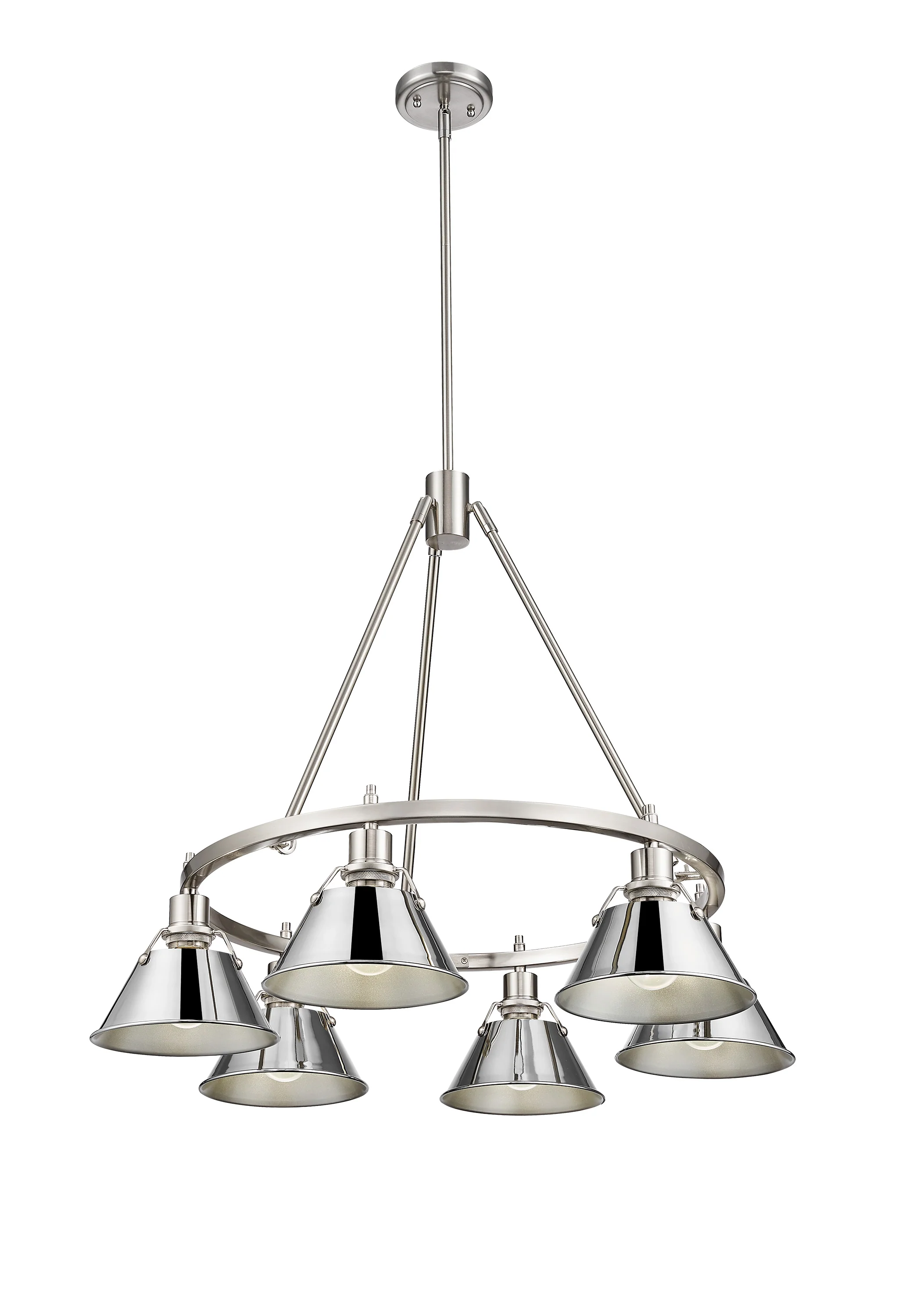 Orwell 6-light Chandelier in Pewter and Chrome shade - Image 2