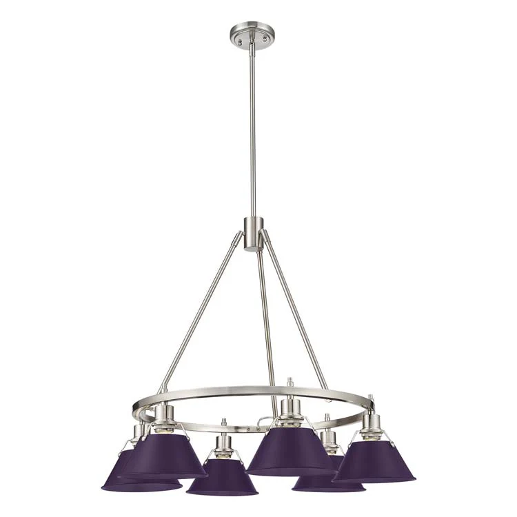 Orwell 6-light Chandelier in Pewter and Exotic Purple shade - Image 2