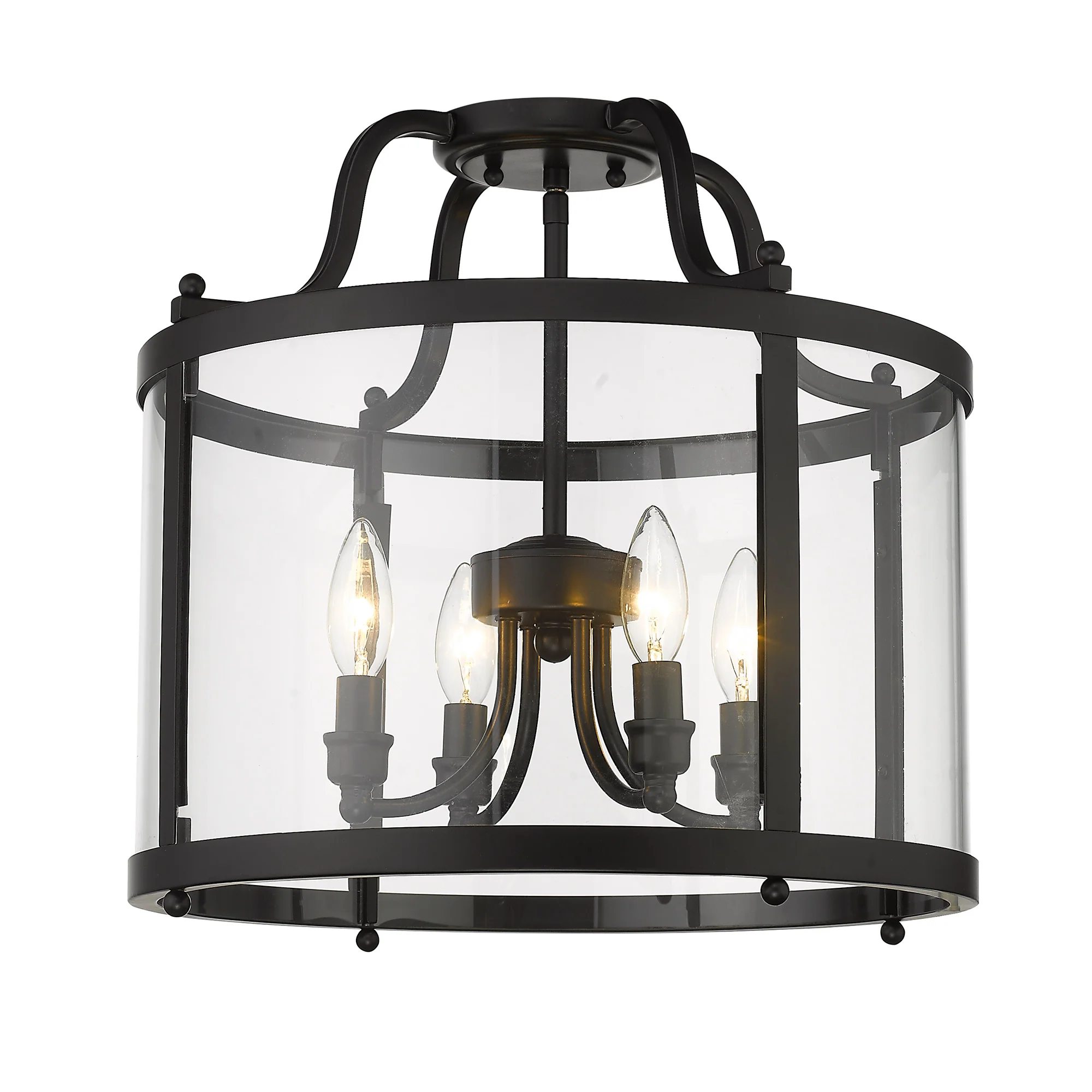 Payton 4-light Semi-Flush Mount in Matte Black