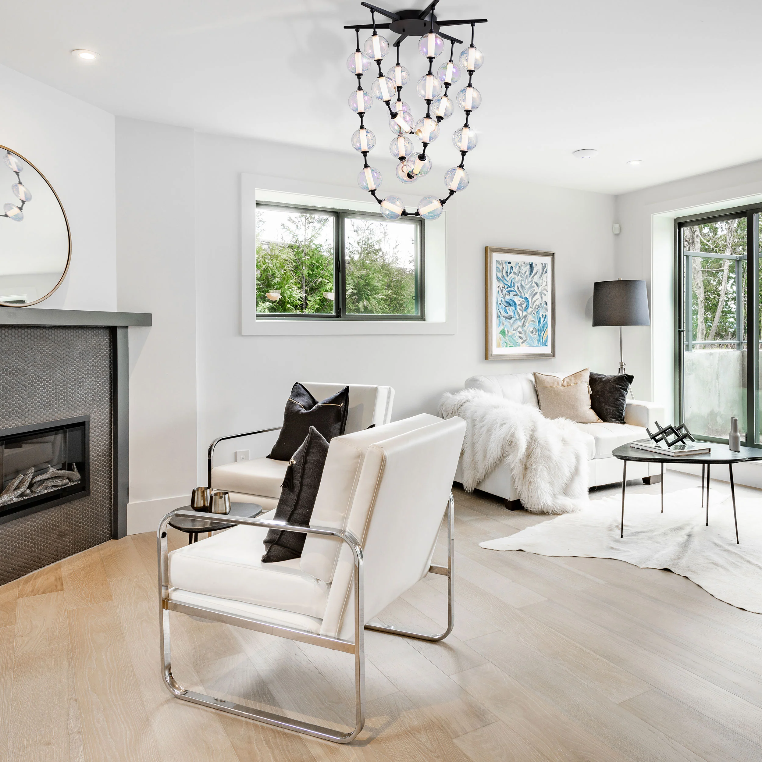 Pearla Integrated LED 28in Pendant in Matte Black - Image 8
