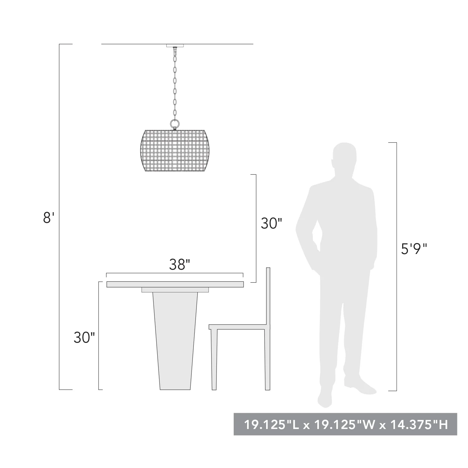 Piper 3-light Outdoor Pendant in Natural Black - Image 7