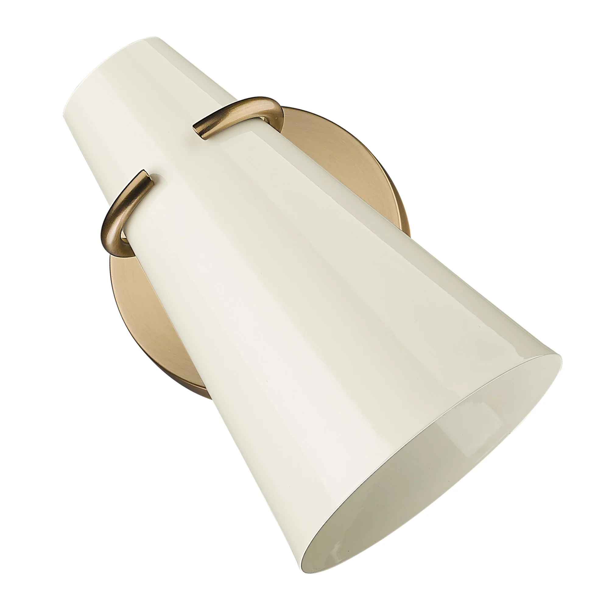 Reeva 1-light Wall Sconce in Modern Brass and Glossy Ecru shade - Image 4