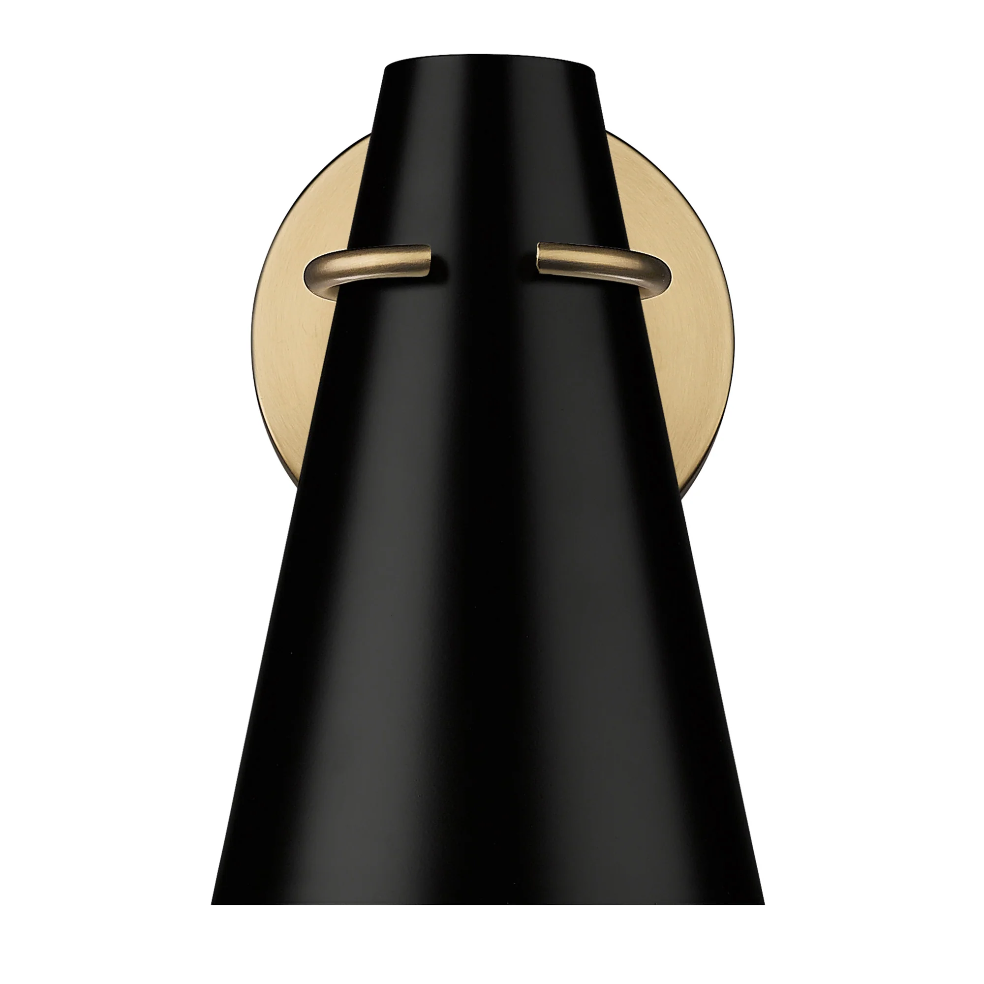 Reeva 1-light Wall Sconce in Modern Brass and Matte Black shade - Image 2