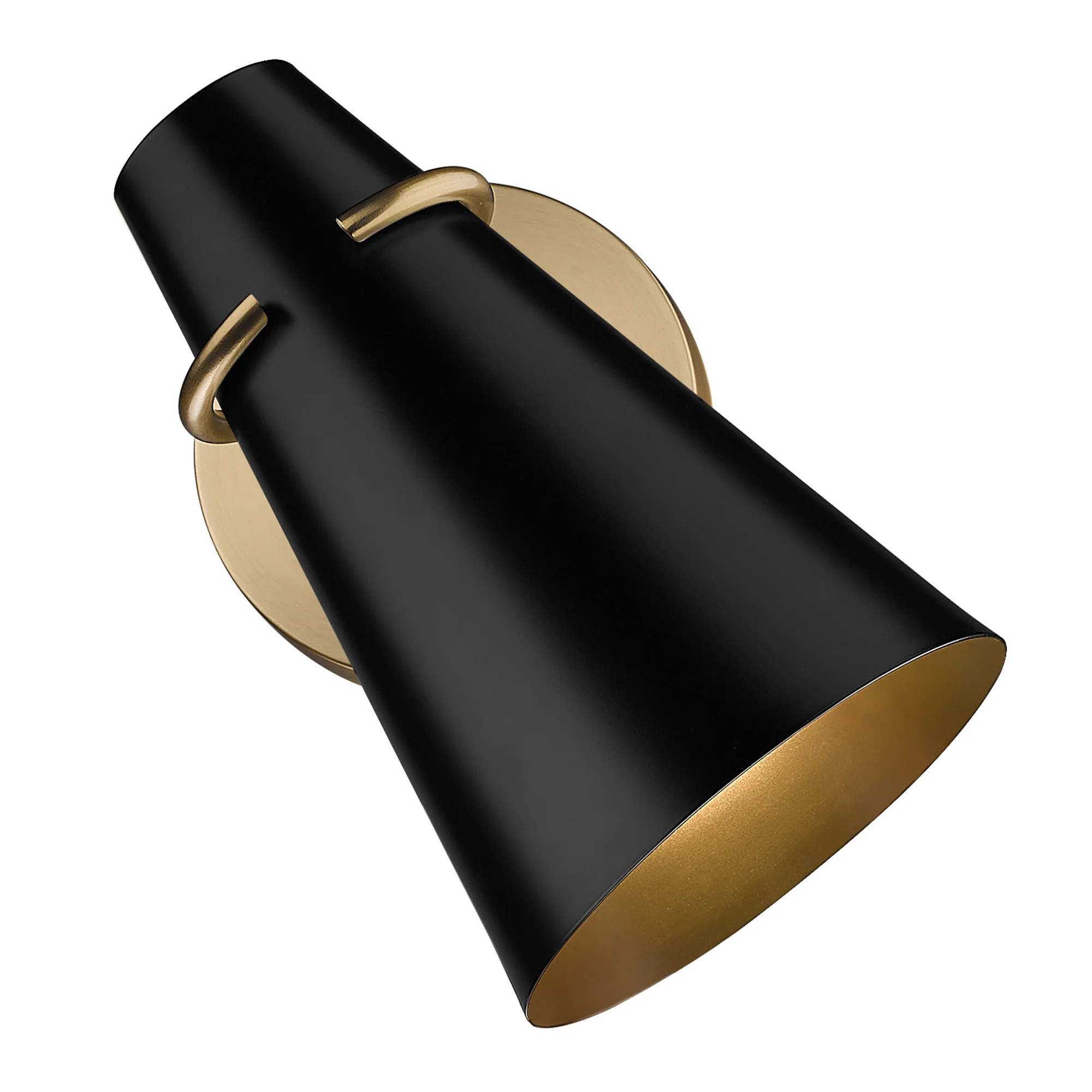 Reeva 1-light Wall Sconce in Modern Brass and Matte Black shade - Image 3