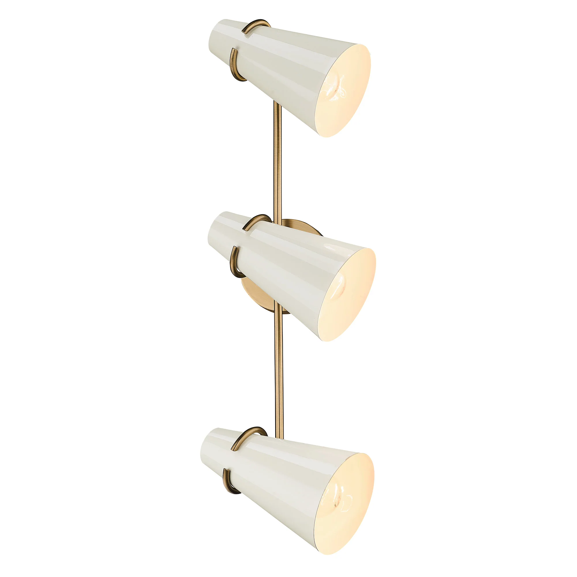 Reeva 3-light Vanity in Modern Brass and Glossy Ecru shade - Image 5